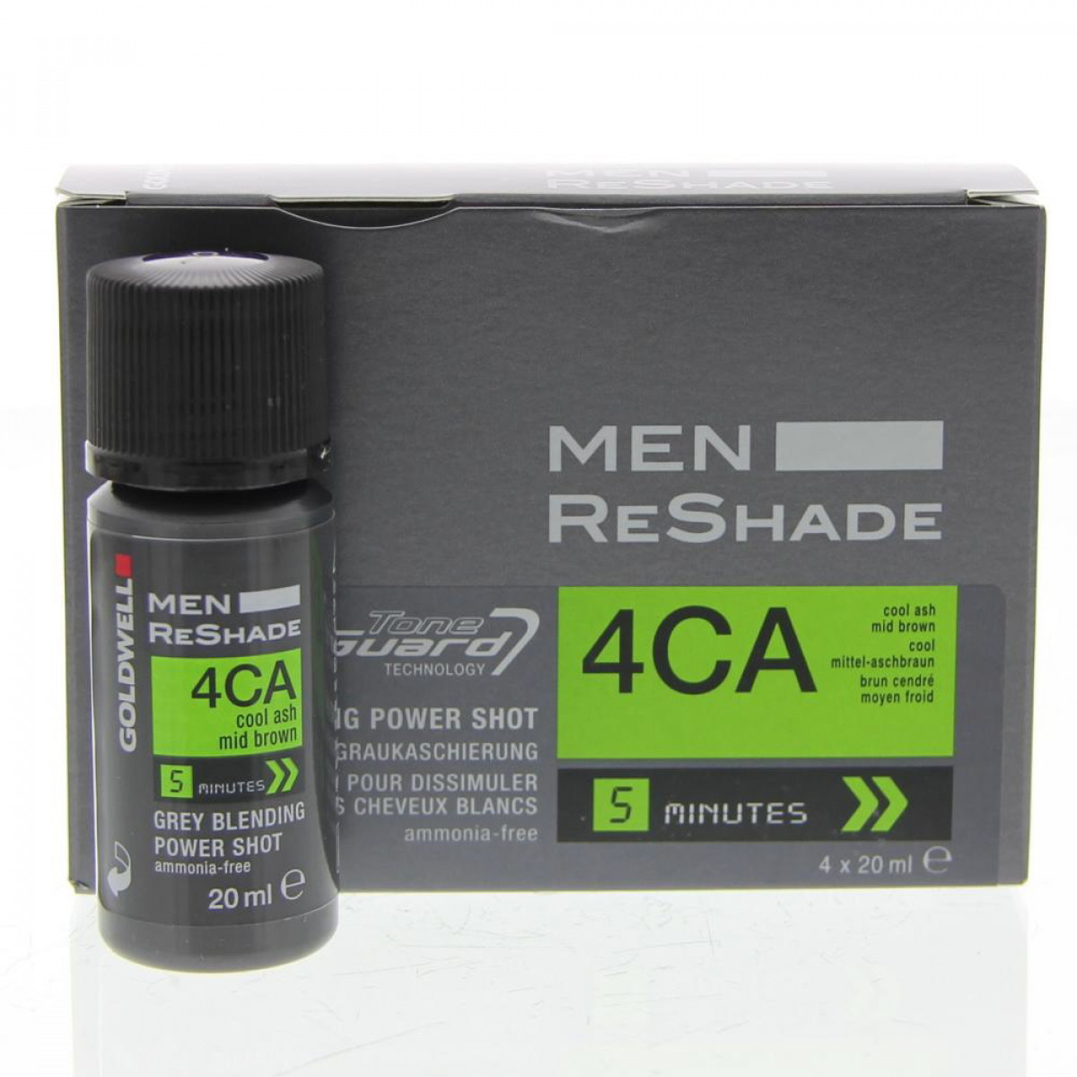 Goldwell Men Reshade 4ca Cool Ash Mid Brown Grey Blending Power Shot 4x0.6oz 4x20ml | SellerSpree