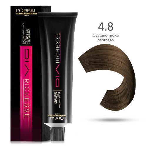 Loreal Professionnel Paris Dia Richesse #4.8 Mocha Espresso Demi-Permanent Creme Color Originally-4.8/4M 1.7 Ounce 50 Milliliters | SellerSpree