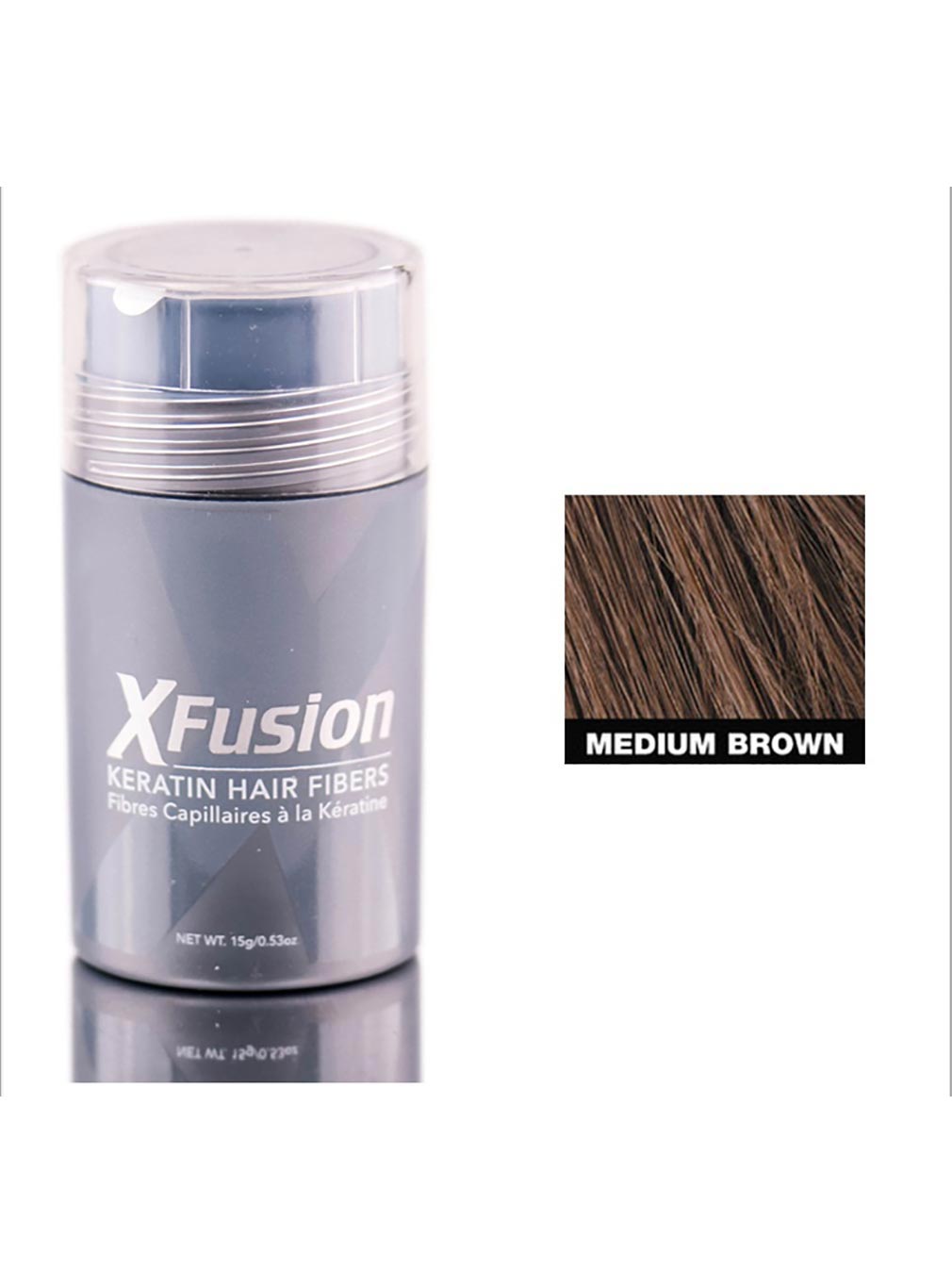 Xfusion Keratin Hair Fibers Medium Brown 0.53 Ounce 15 Gram | SellerSpree