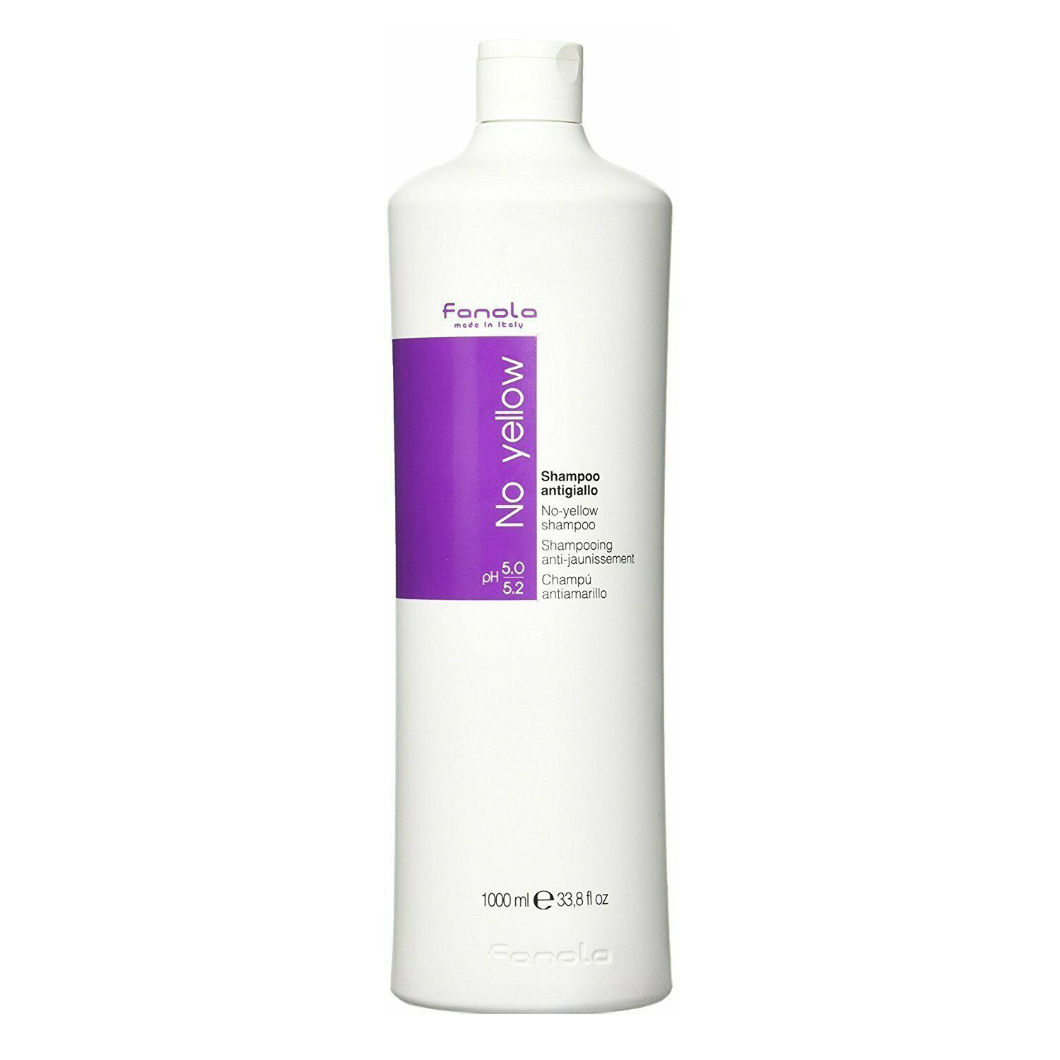 Fanola No Yellow Shampoo pH 5.0/5.2 For Gray or Highlighted Hair 33.8 Ounce 1000 Milliliters | SellerSpree