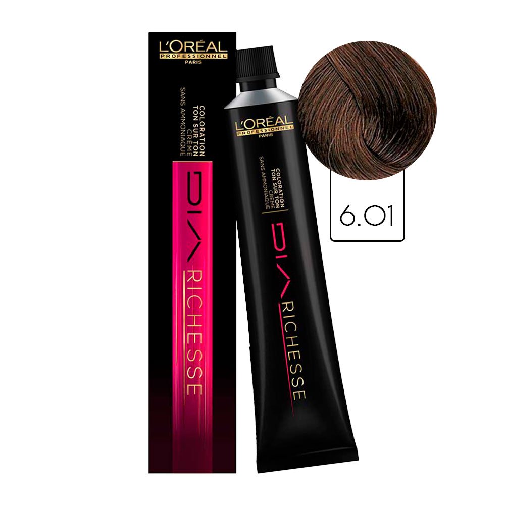 Loreal Professionnel Paris Dia Richesse #6.01 Smoked Almond Demi-permanent Creme Color Original-6.01/6nb 1.7oz 50ml | SellerSpree
