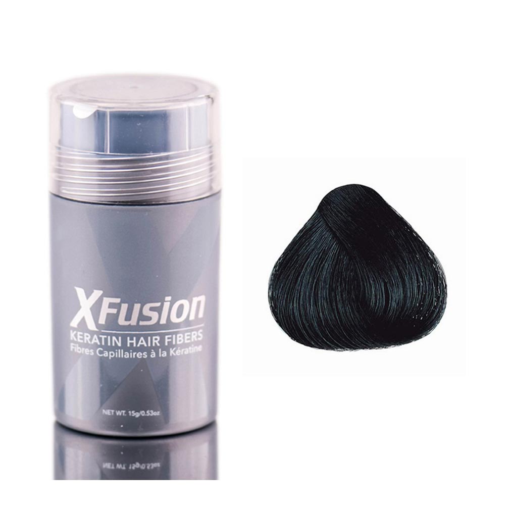 Xfusion Keratin Hair Fibers Black 0.53 Ounce 15 Milliliters | SellerSpree