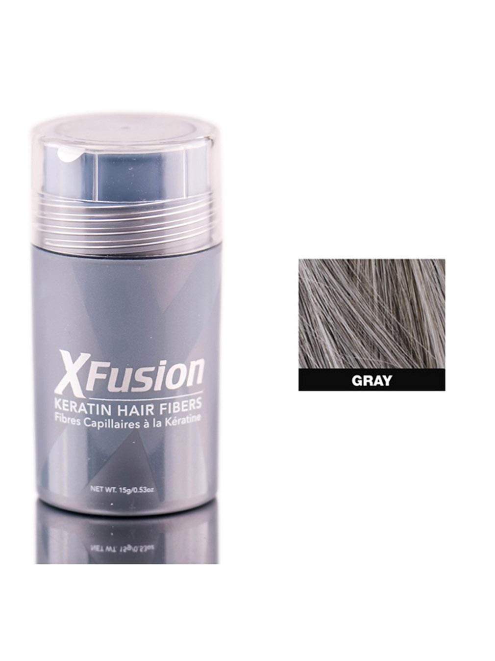 Xfusion Keratin Hair Fibers Gray 0.53 Ounce 15 Milliliters | SellerSpree