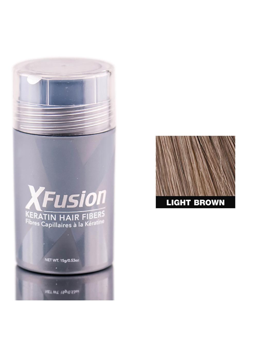 Xfusion Keratin Hair Fibers Light Brown 0.53 Ounce 15 Milliliters | SellerSpree