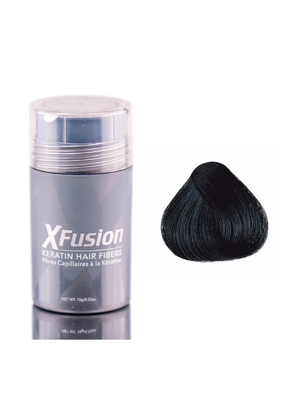 Xfusion Keratin Hair Fibers Black 0.53 Ounce 15 Milliliters | SellerSpree