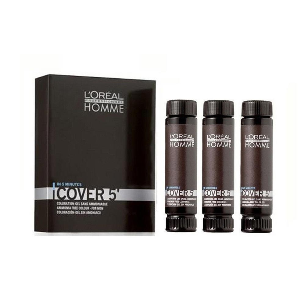 Loreal Professionnel Homme Cover 5 6 Dark Blonde No Ammonia Hair Color Gel 3x50ml | SellerSpree