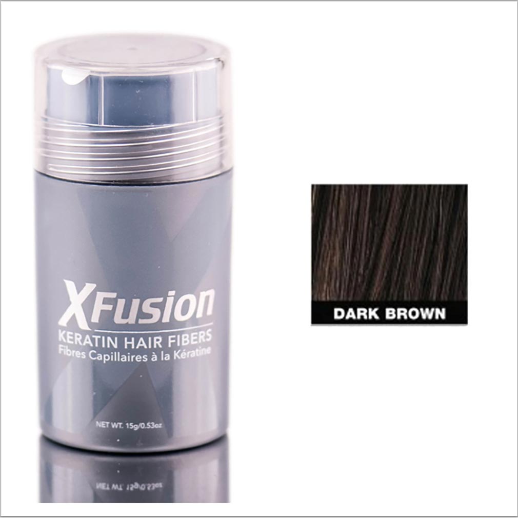 Xfusion Keratin Hair Fibers Dark Brown 0.53 Ounce 15 Gram | SellerSpree