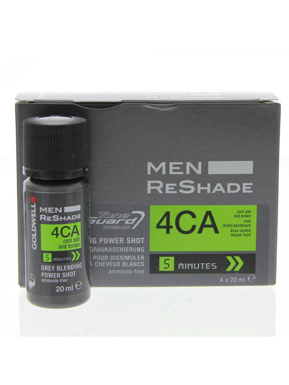 Goldwell Men Reshade 4ca Cool Ash Mid Brown Grey Blending Power Shot 4x0.6oz 4x20ml | SellerSpree