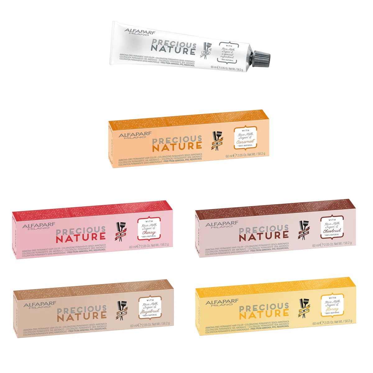 Alfaparf Milano Precious Nature 5.35 Light Golden Mahogany Blonde Ammonia-Free Permanent Hair Color 2.05 Ounce 58.2 Gram | SellerSpree