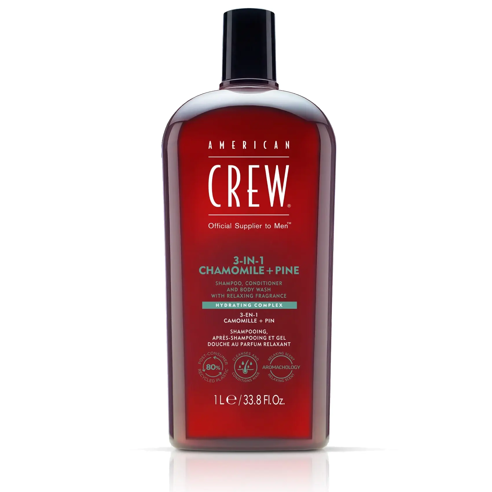 American Crew 3-In-1 Chamomile + Pine Shampoo Conditioner Body Wash 33.8 Ounce 1000 Milliliters | SellerSpree