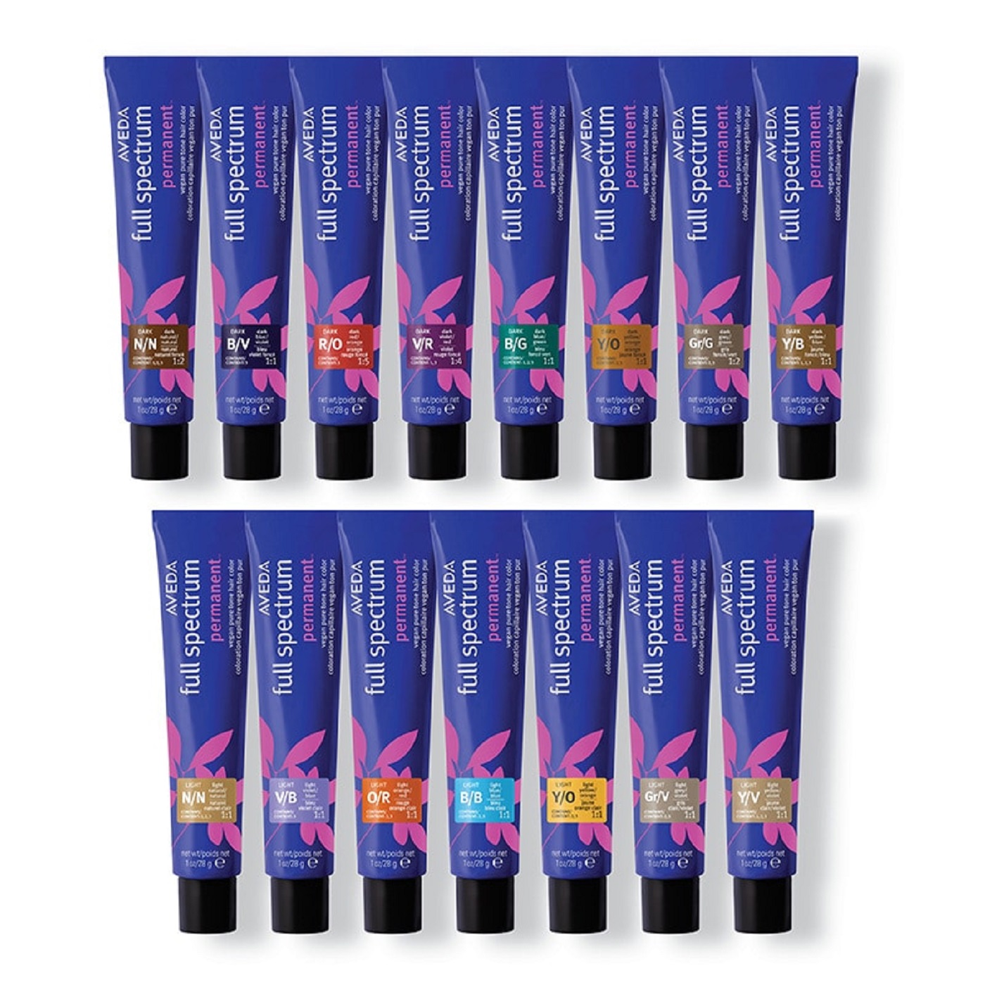 Aveda Full Spectrum Permanent Hair Color Dark B/G Dark Blue/Green Pure Tone Protective Creme 1 Ounce 28 Gram | SellerSpree