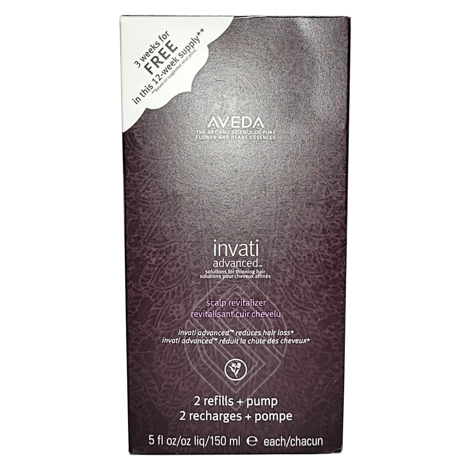 Aveda Invati Advanced Scalp Revitalizer 2 Refills Plus Pump 5 Ounce 150 Milliliters | SellerSpree