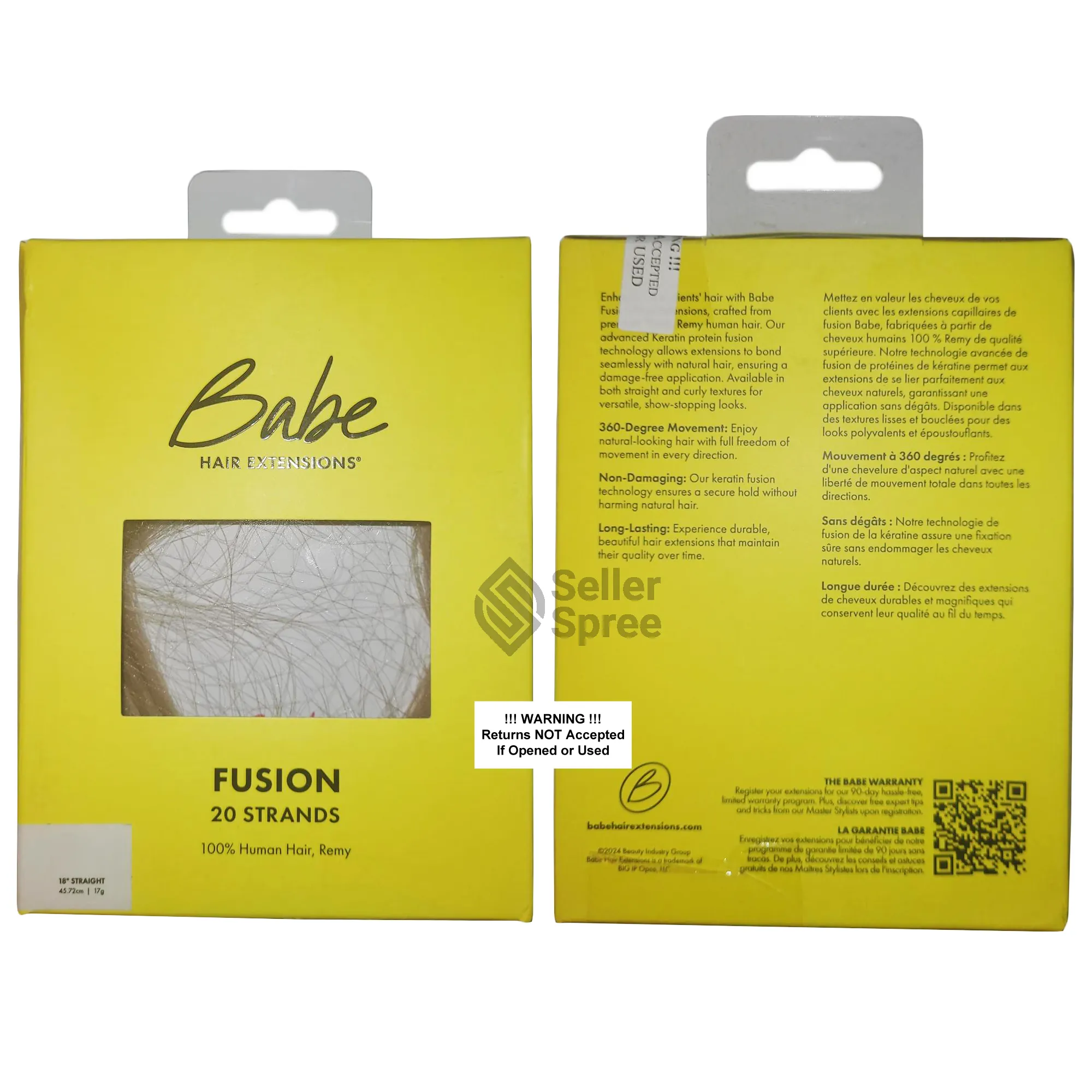 Babe Fusion Extensions 18in Patsy #60 20 Pieces 100% Human Remy Hair | SellerSpree