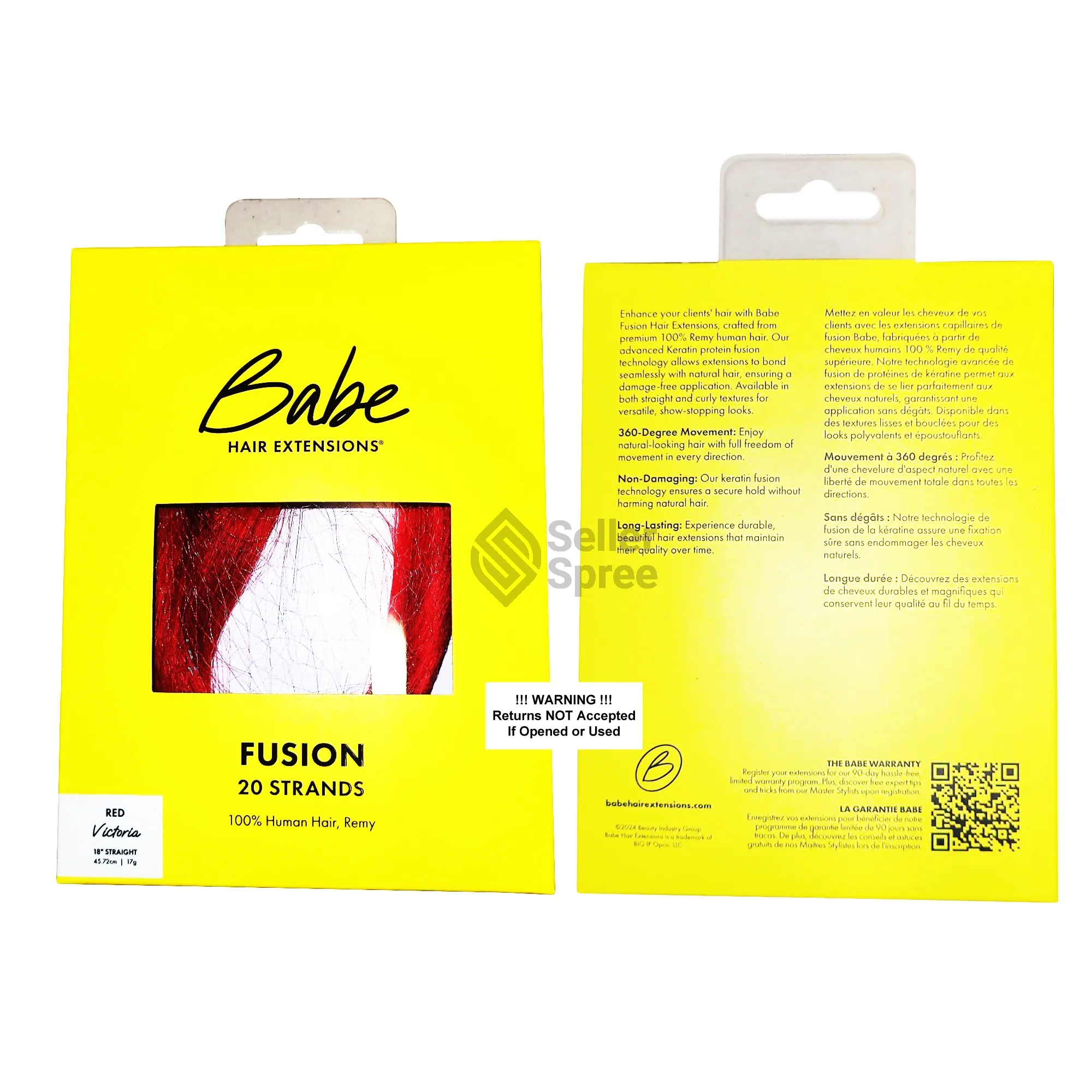 Babe Fusion Extensions 18 Inch Victoria #Fusion Red 20 Pieces 100% Human Remy Hair | SellerSpree