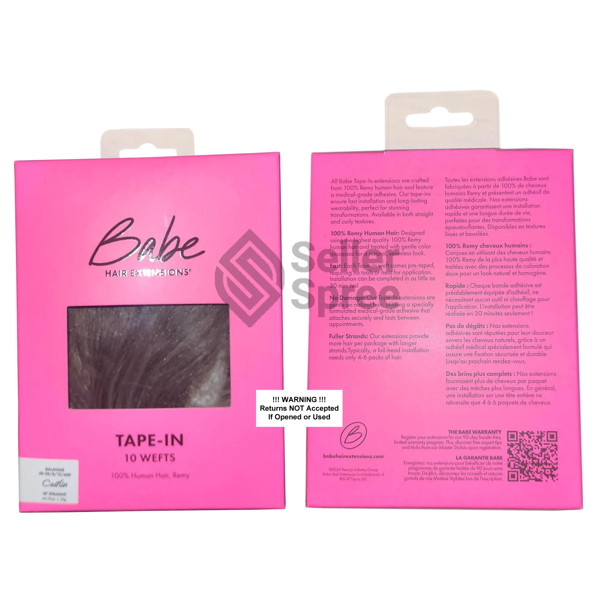 Babe Tape-In 18 Inch Straight Caitlin Balayage #5B-5B/8/12/600 Hair Extensions 10 Wefts | SellerSpree