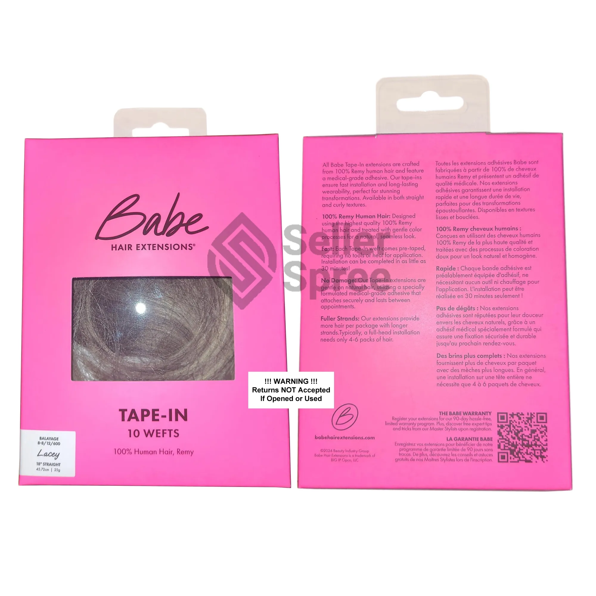 Babe Tape-In 18 Inch Straight Lacey Balayage #8-8/12/600 Hair Extensions 10 Wefts | SellerSpree