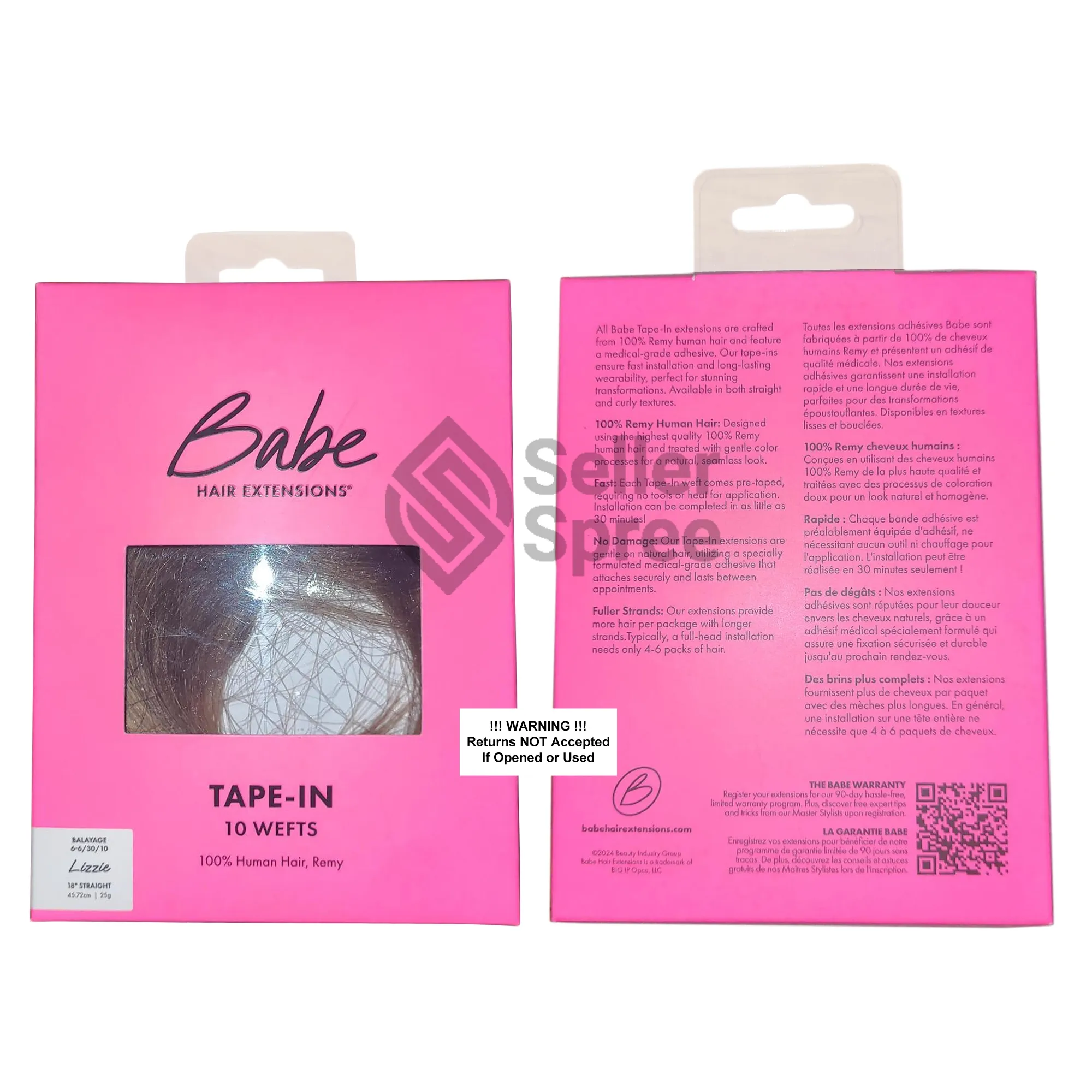 Babe Tape-In 18 Inch Straight Lizzie Balayage #6-6/30/10 Hair Extensions 10 Wefts | SellerSpree