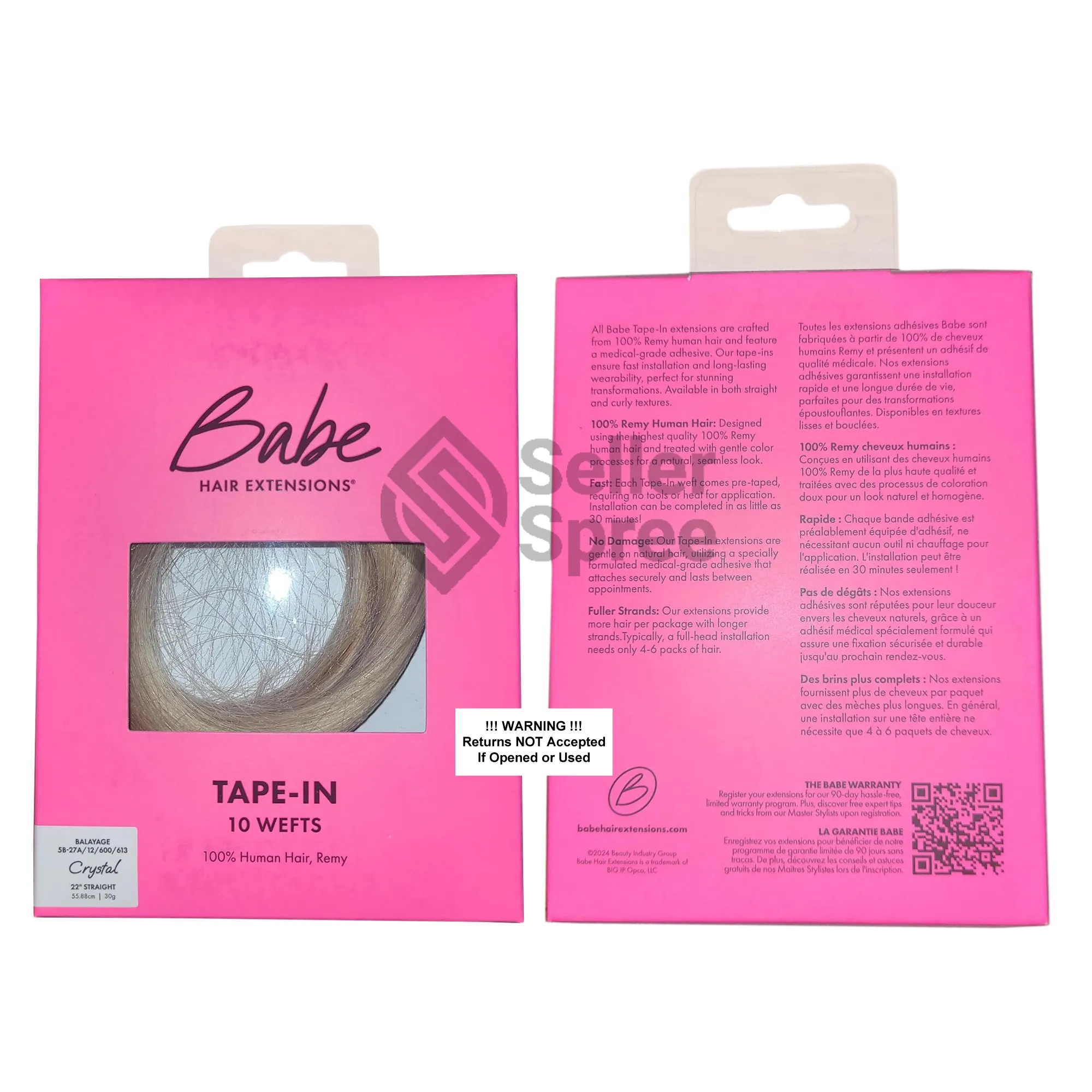 Babe Tape-In 22 Inch Straight Crystal Balayage #5B-27A/12/600/613 Hair Extensions 10 Wefts | SellerSpree