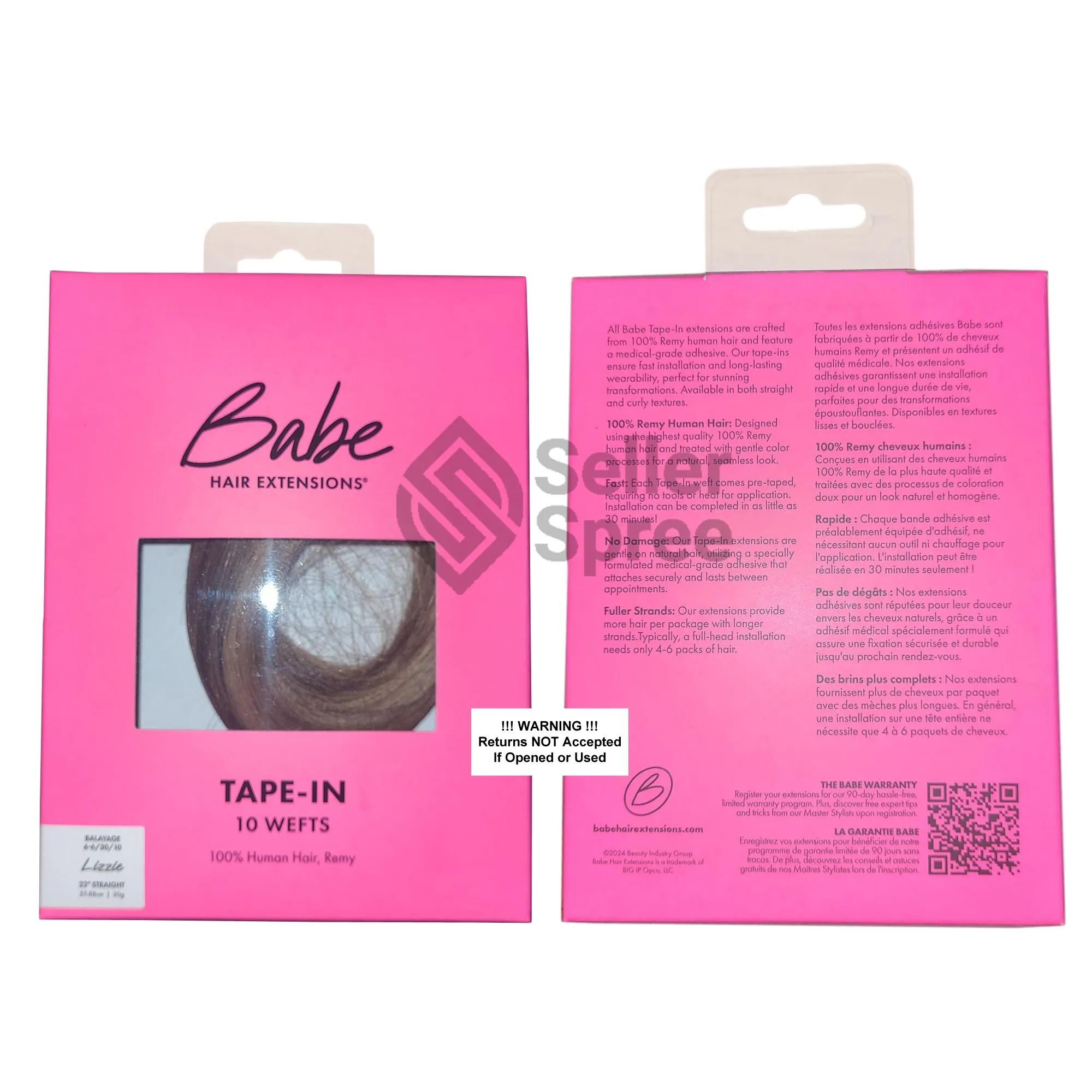 Babe Tape-In 22 Inch Straight Lizzie Balayage #6-6/30/10 Hair Extensions 10 Wefts | SellerSpree