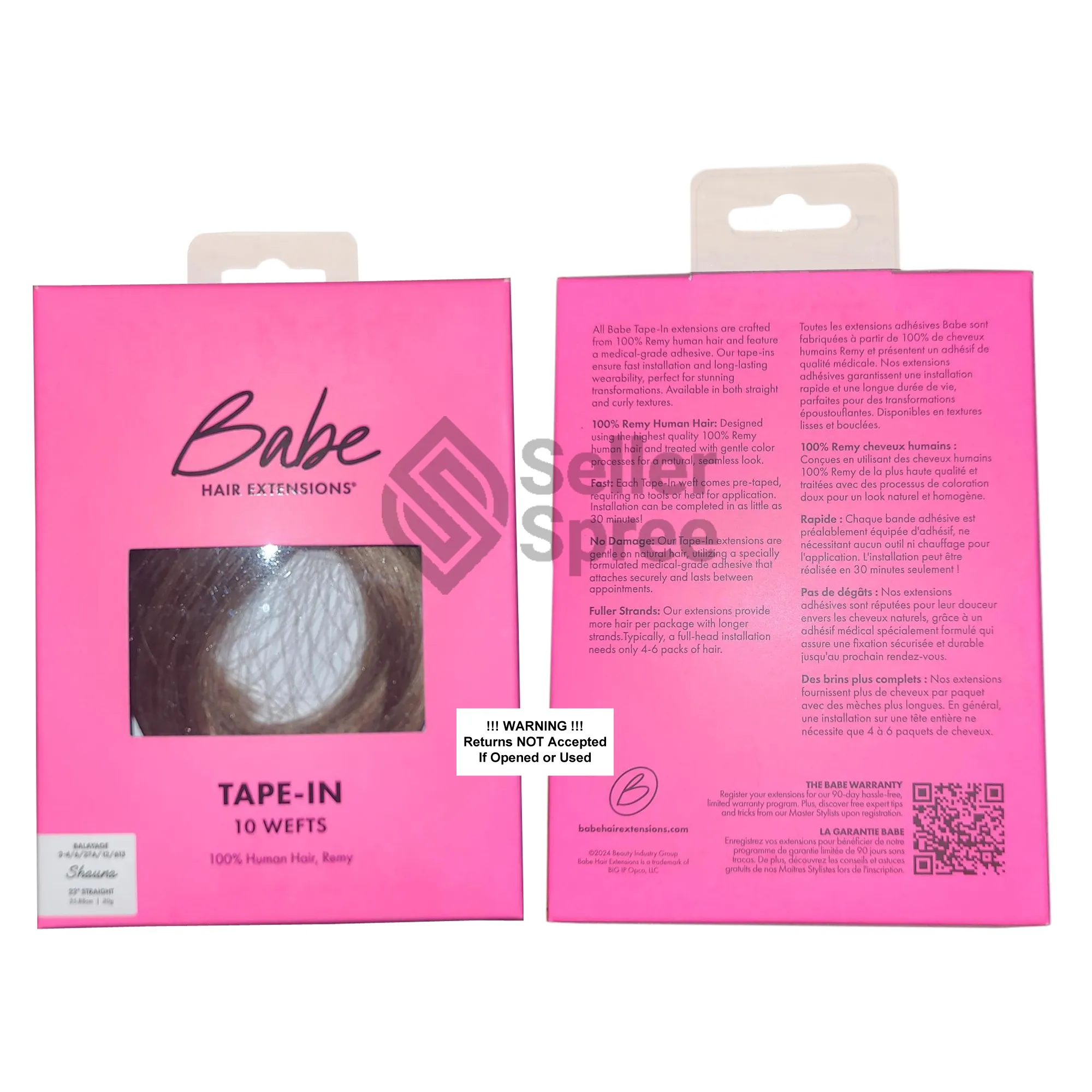 Babe Tape-In 22 Inch Straight Shauna Balayage #2-4/6/27A/12/613 Hair Extensions 10 Wefts | SellerSpree