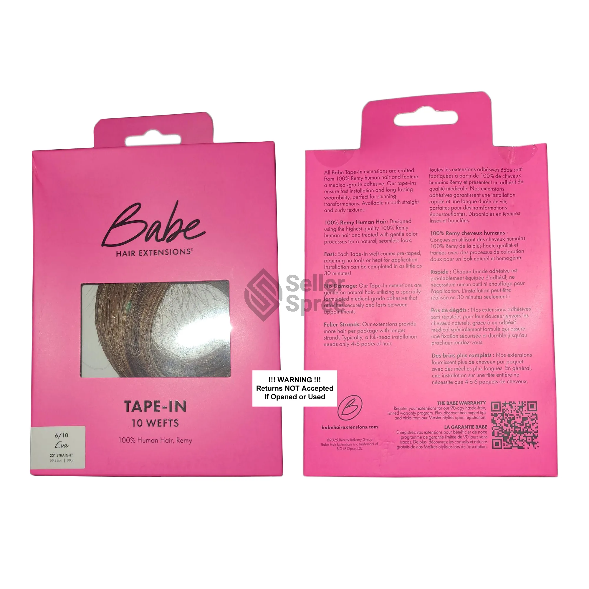 Babe Tape-In Extensions 22 Inch Eva #6/10 10 Wefts 100% Human Remy Hair | SellerSpree