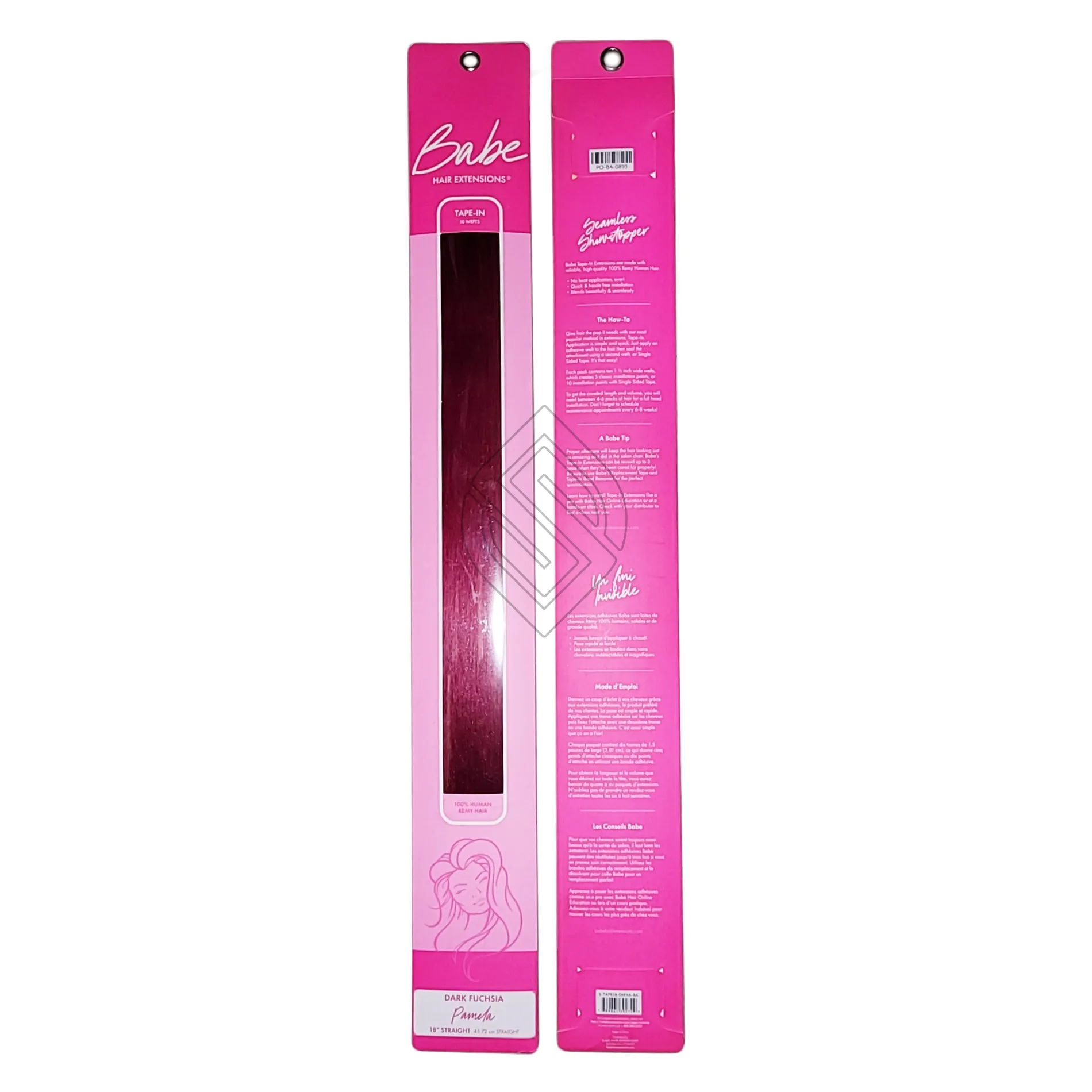 Babe Tape-In Extensions 18 Inch Pamela #Dark Fuxia Hair Extensions 10 Wefts Straight Color | SellerSpree