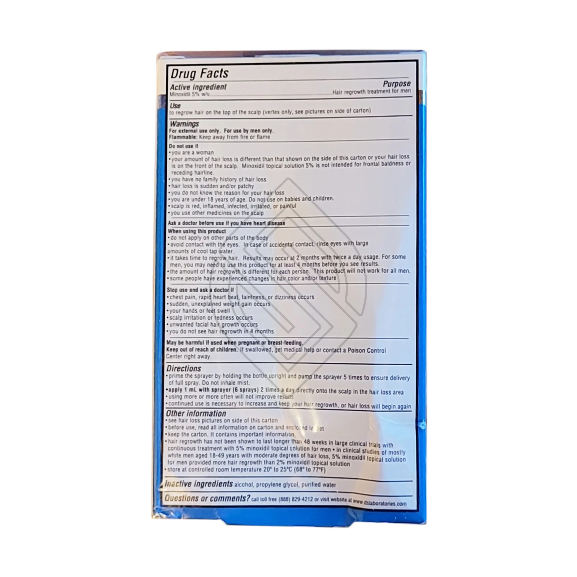 DS Laboratories Spectral UHP Extra Strength Hair Regrowth Treatment Minoxidil Topical Solution USP 5% 2 Ounce 60 Milliliters | SellerSpree