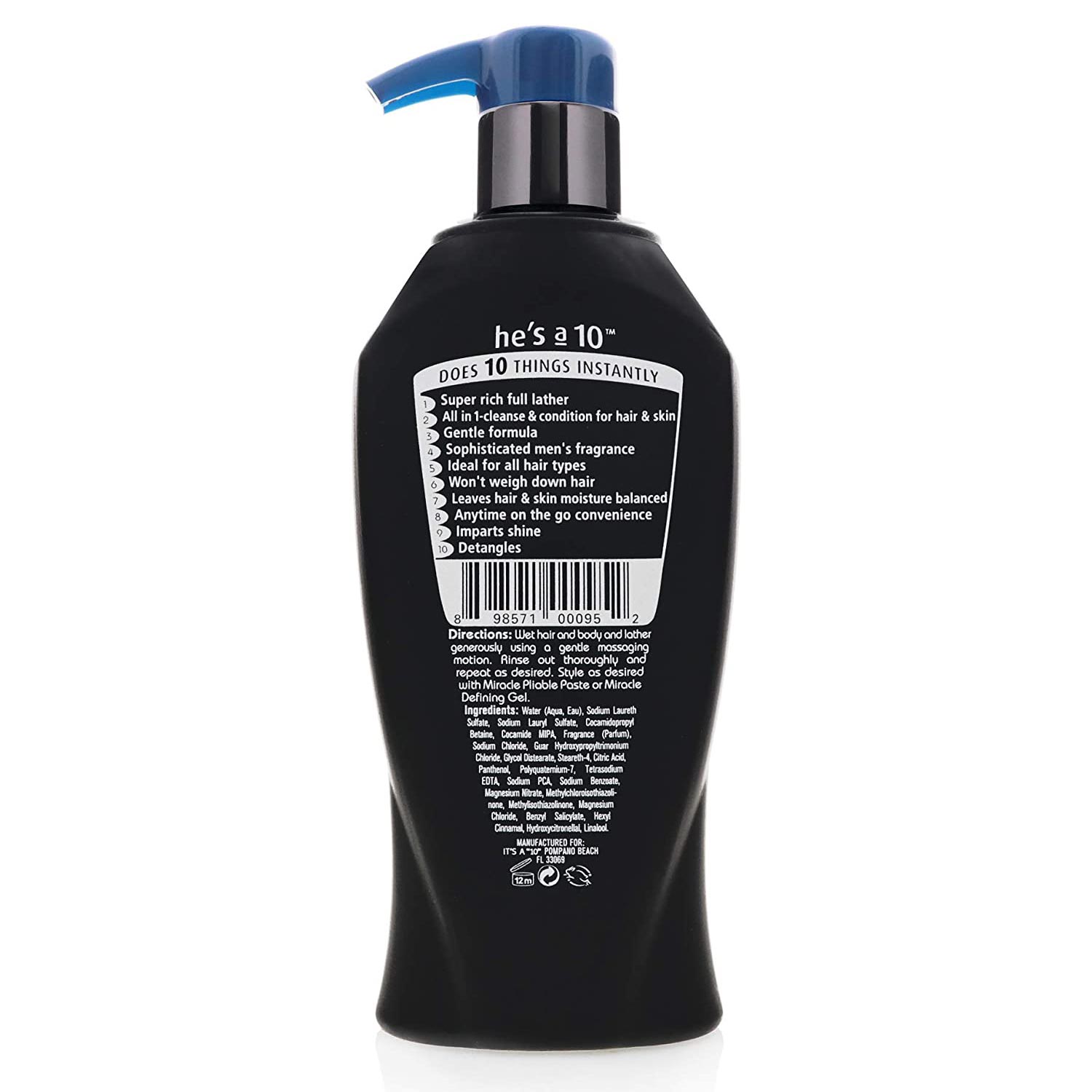 It's A 10 He's a 10 Miracle 3-IN-1 Shampoo Conditioner & Body Wash 10 Ounce 295 Milliliters | SellerSpree