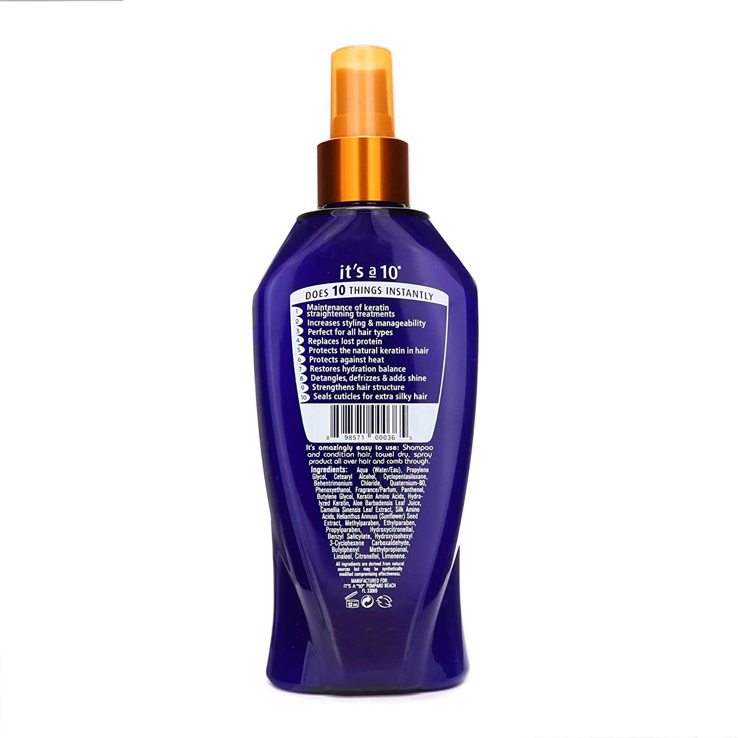 It's A 10 Miracle Leave-in Plus Keratin 10 Ounce 295.7 Milliliters | SellerSpree