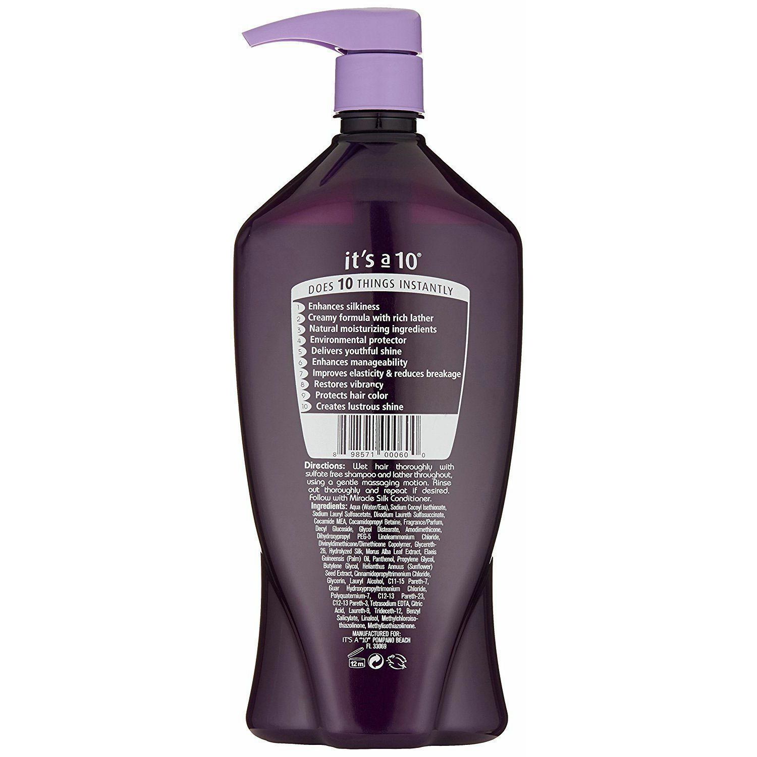It's A 10 Silk Express Miracle Silk Shampoo Sulfate Free 33.8 Ounce 1 Liter | SellerSpree