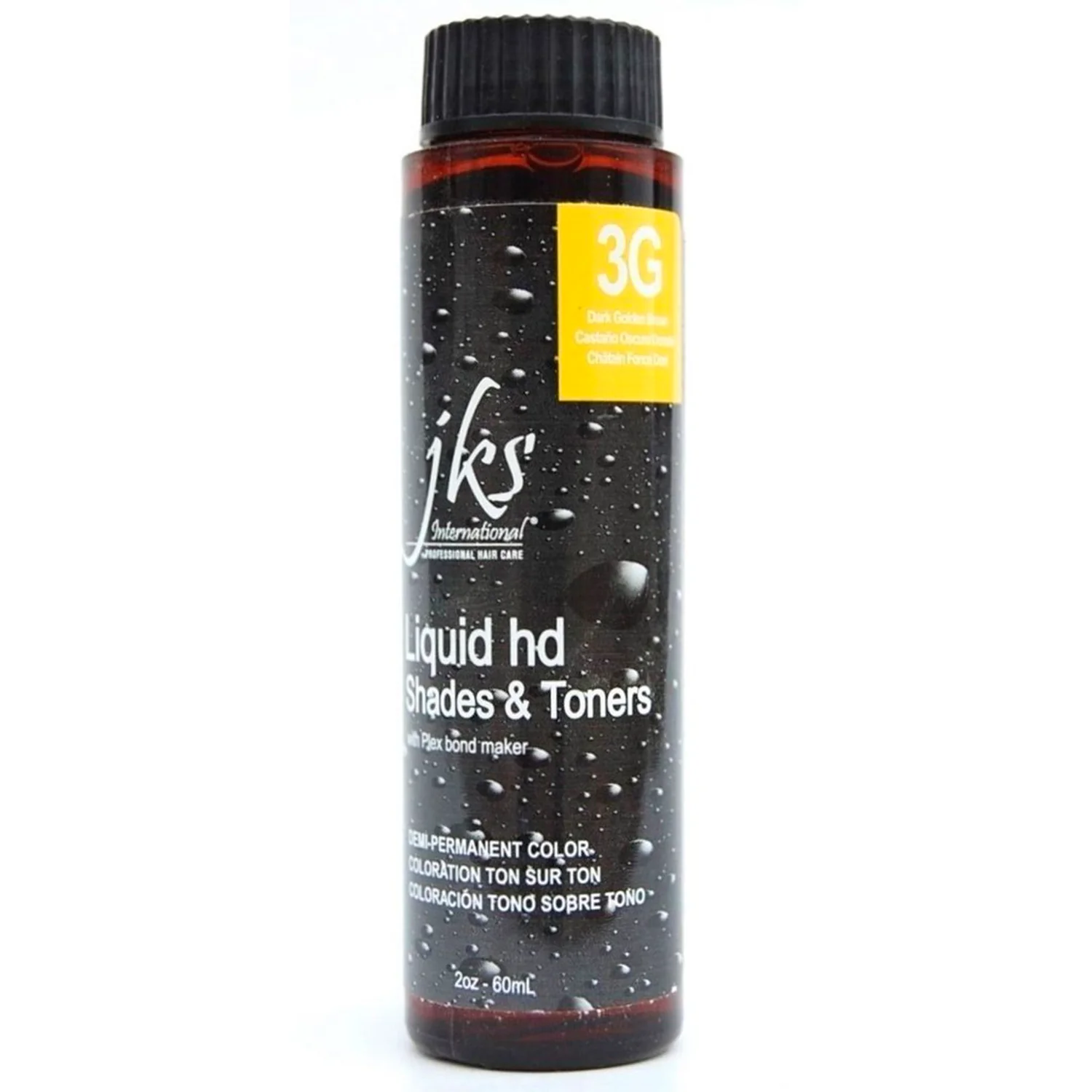 Jks International Liquid HD Shades & Toners 3G Dark Golden Brown Demi-Permanent Color 2 Ounce 60 Milliliters | SellerSpree