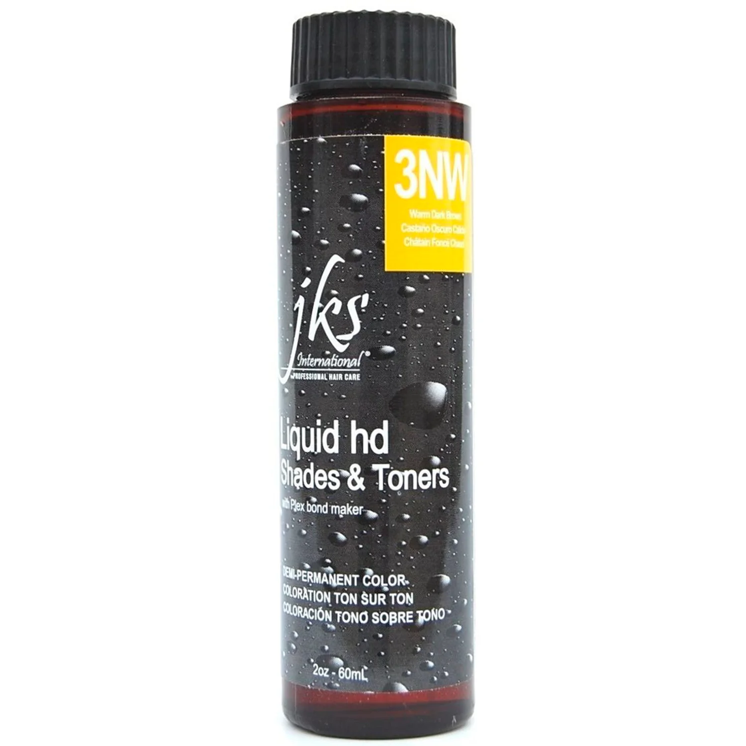 Jks International Liquid HD Shades & Toners 3NW Warm Dark Brown Demi-Permanent Color 2 Ounce 60 Milliliters | SellerSpree