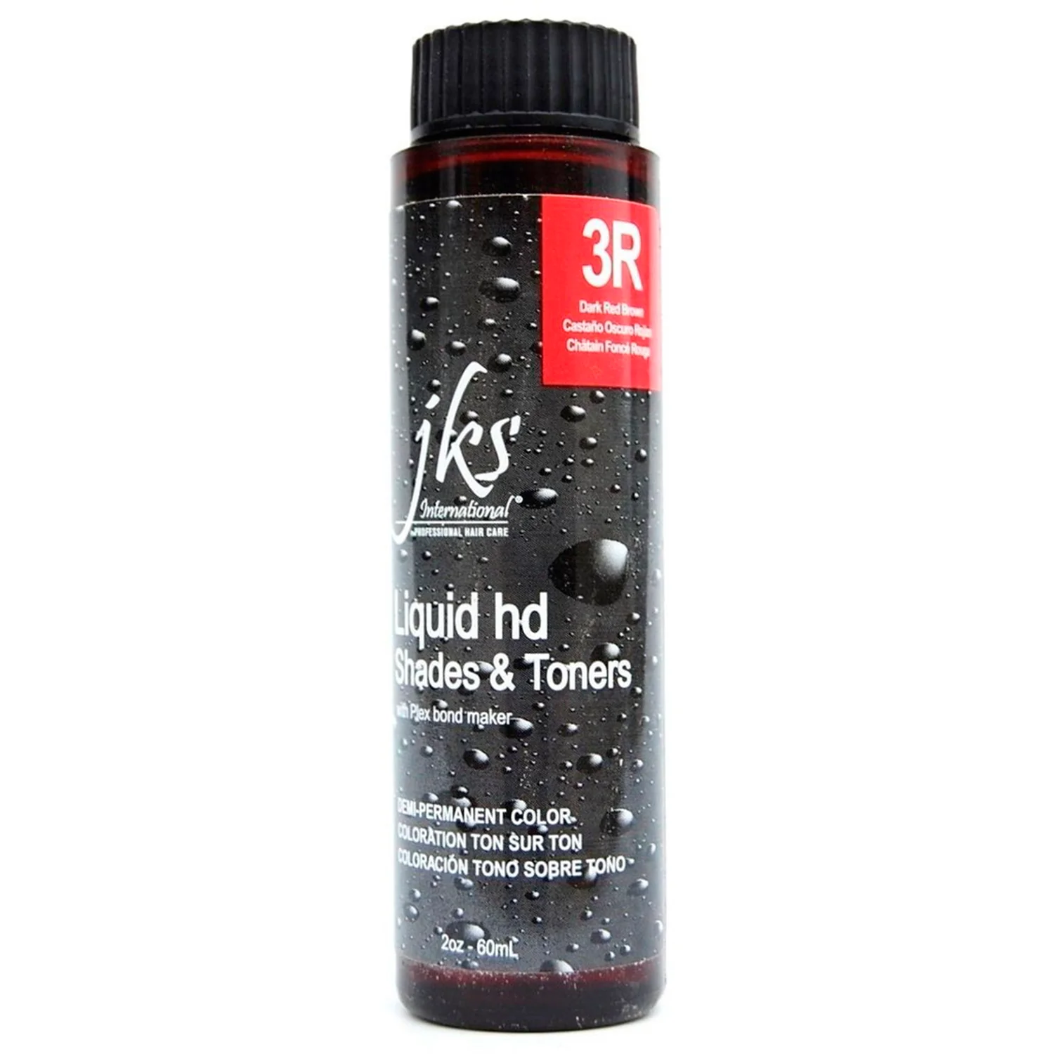 Jks International Liquid HD Shades & Toners 3R Dark Red Brown Demi-Permanent Color 2 Ounce 60 Milliliters | SellerSpree