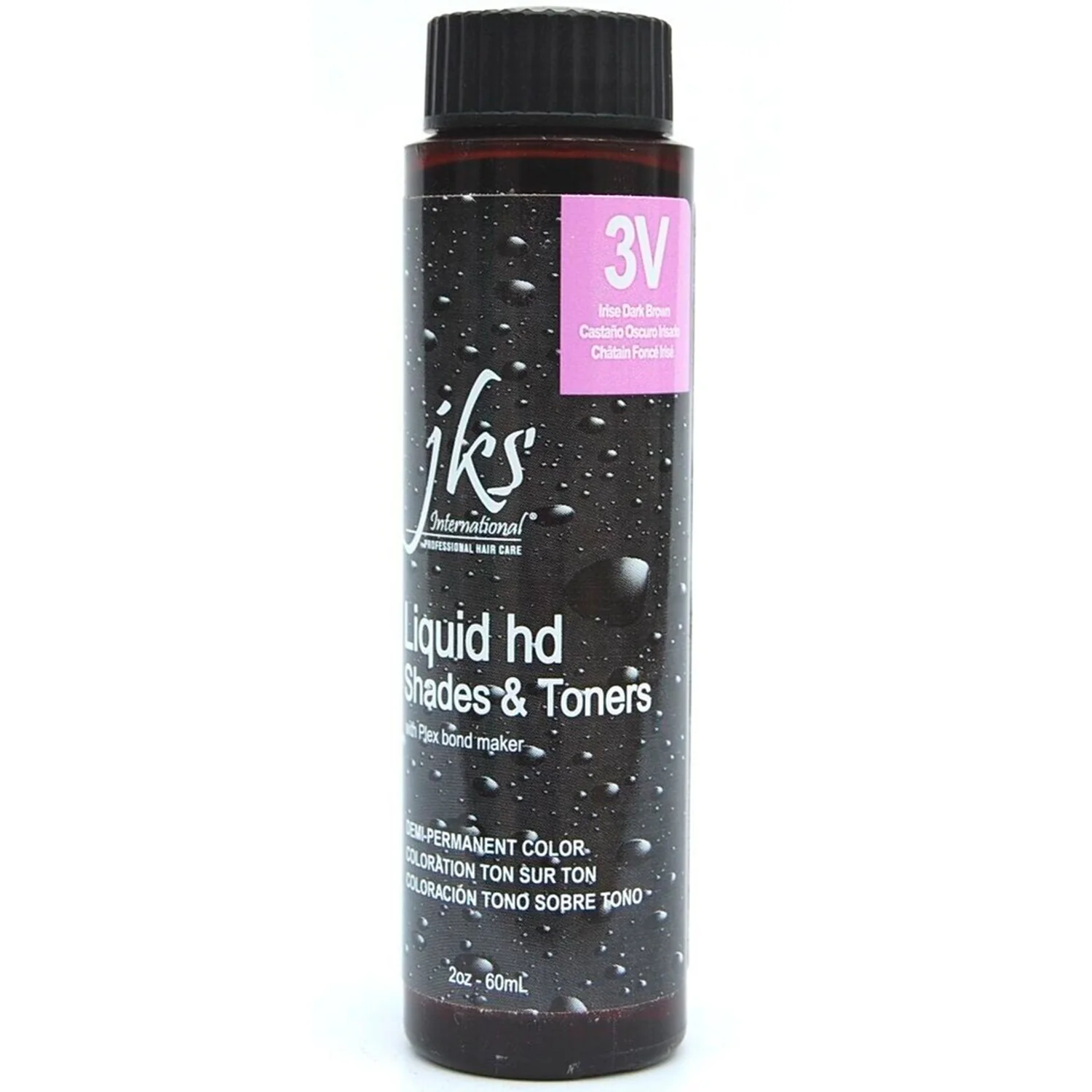 Jks International Liquid HD Shades & Toners 3V Irise Dark Brown Demi-Permanent Color 2 Ounce 60 Milliliters | SellerSpree