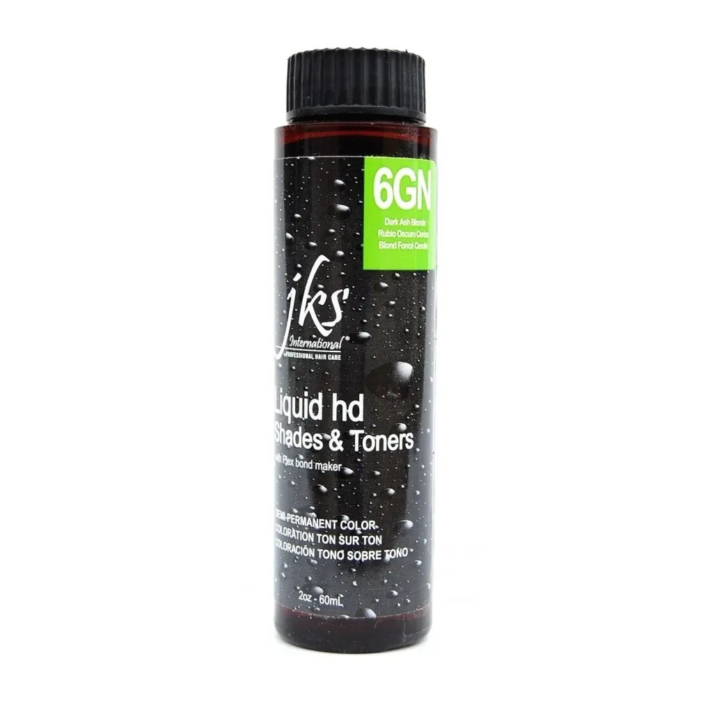 Jks International Liquid HD Shades & Toners 6GN Dark Ash Blonde Demi-Permanent Color 2 Ounce 60 Milliliters | SellerSpree