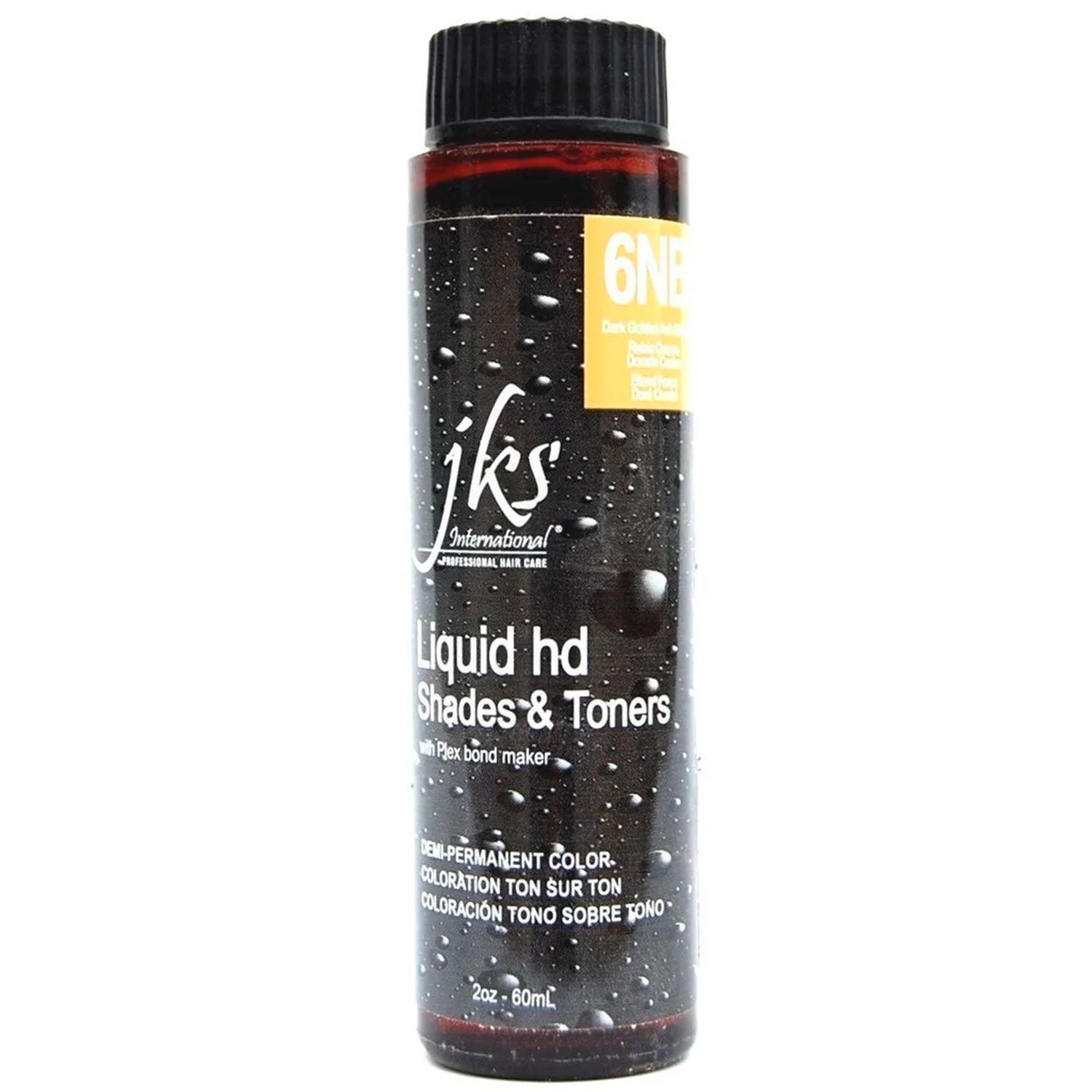 Jks International Liquid HD Shades & Toners 6NB Dark Golden Ash Blonde Demi-Permanent Color 2 Ounce 60 Milliliters | SellerSpree