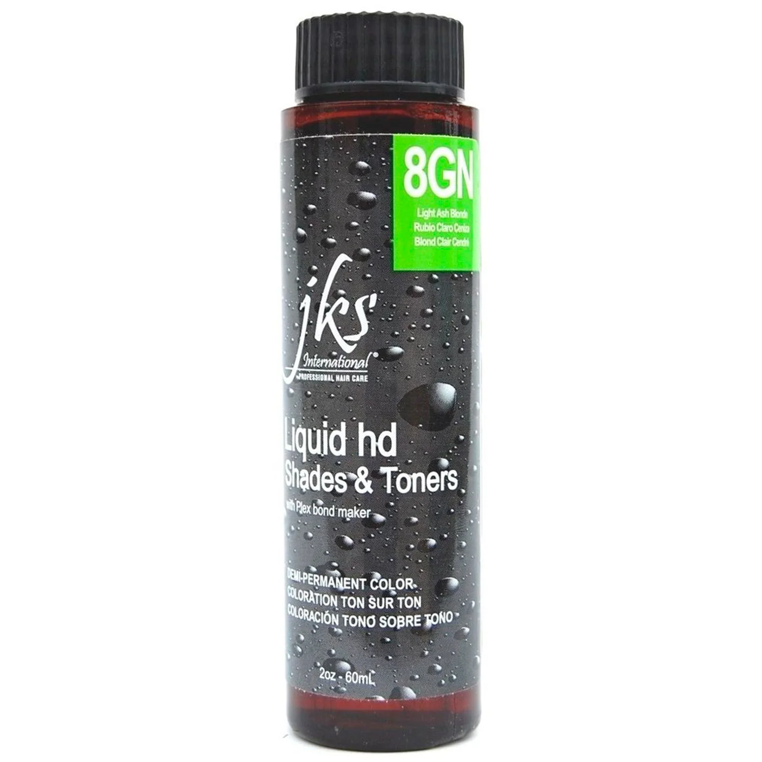 Jks International Liquid HD Shades & Toners 8GN Light Ash Blonde Demi-Permanent Color 2 Ounce 60 Milliliters | SellerSpree