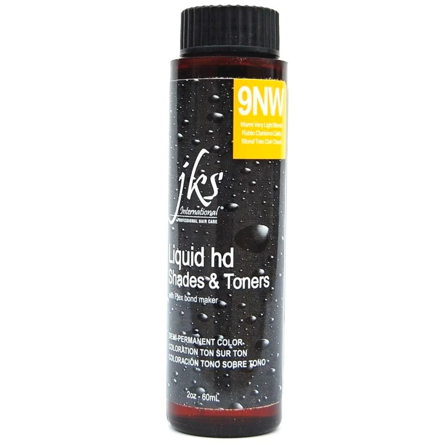 Jks International Liquid HD Shades & Toners 9NW Warm Very Light Blonde Demi-Permanent Color 2 Ounce 60 Milliliters | SellerSpree