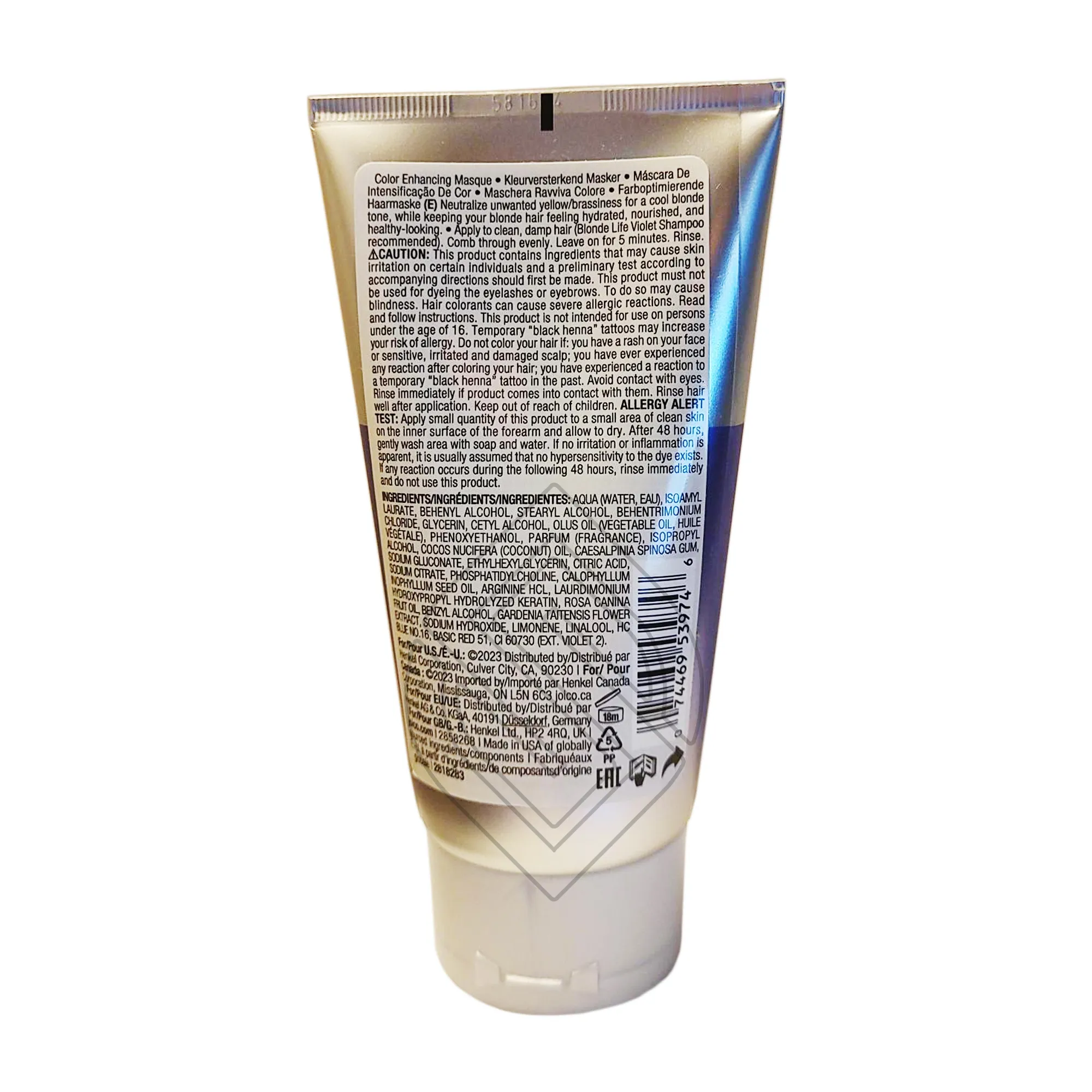 Joico Blonde Life Color Enhancing Masque Violet For Light To Platinum Blondes 5.1 Ounce 150 Milliliters | SellerSpree