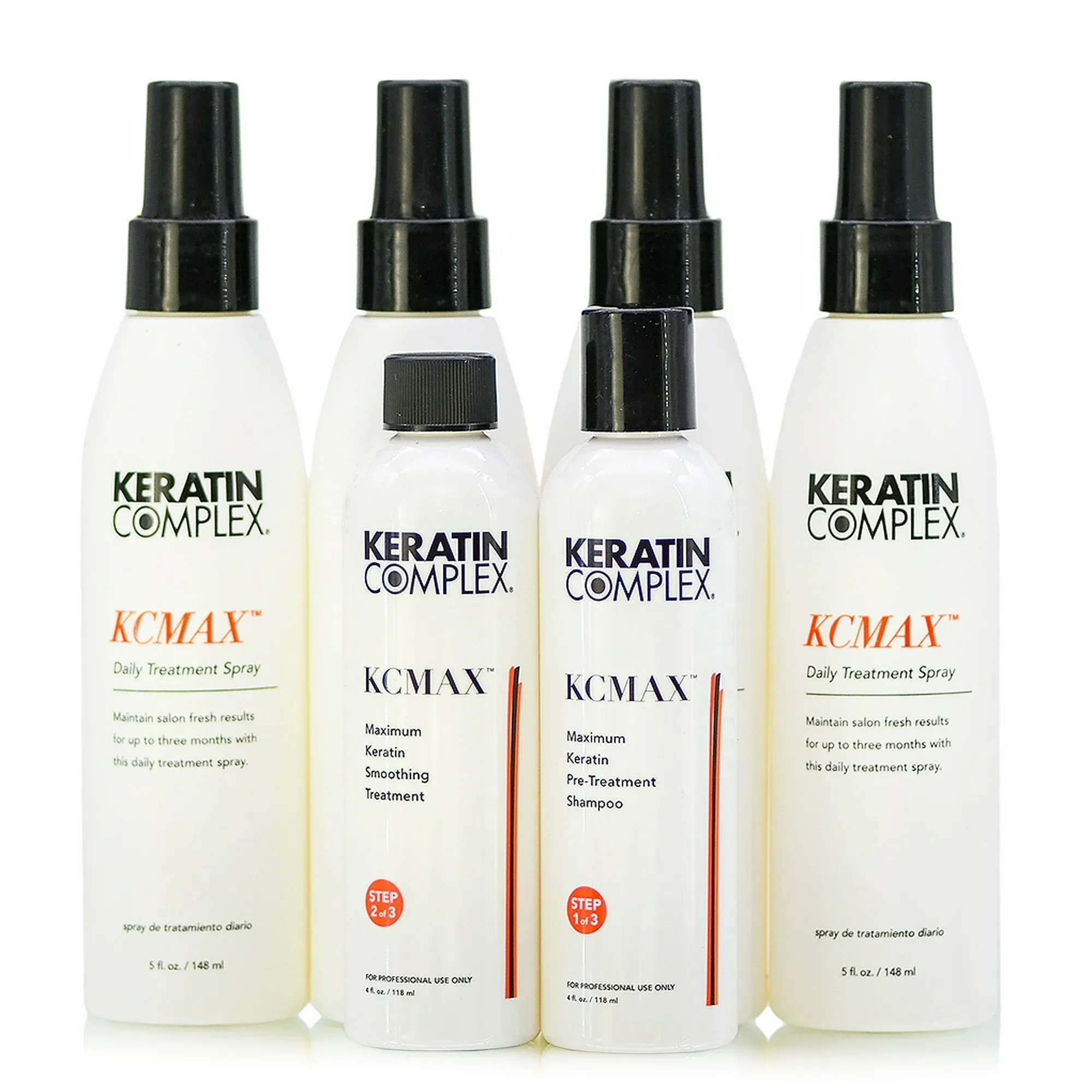 Keratin Complex KCMAX Maximum Keratin Smoothing System Pre-Treatment Shampoo Smoothing Treatment Daily Spray 4oz-Kit 28 Ounce 828 Milliliters | SellerSpree