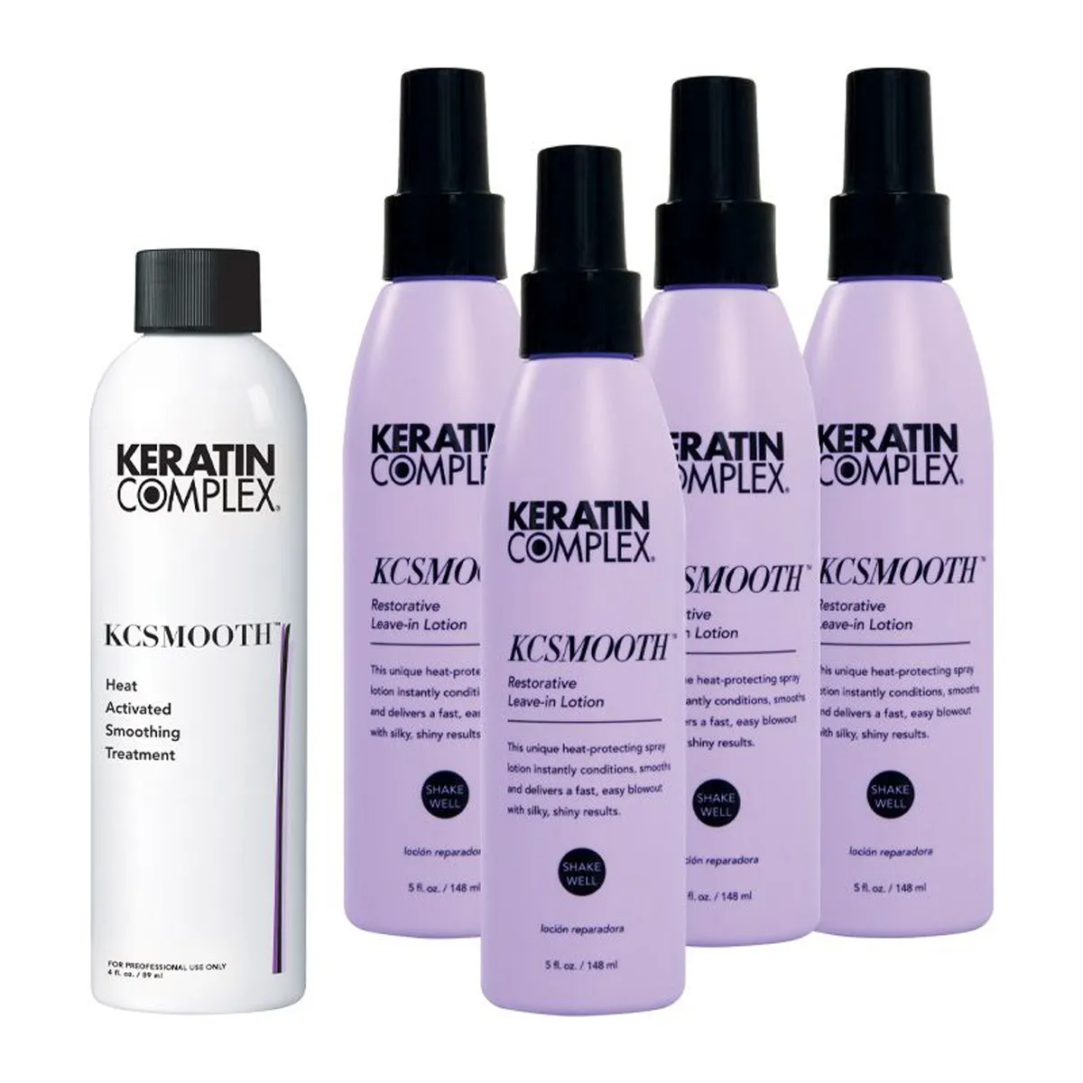 Keratin Complex KCSMOOTH Heat Activated Smoothing System Smoothing Treatment Restorative Leave-In Lotion 4oz-Kit 24 Ounce 710 Milliliters | SellerSpree