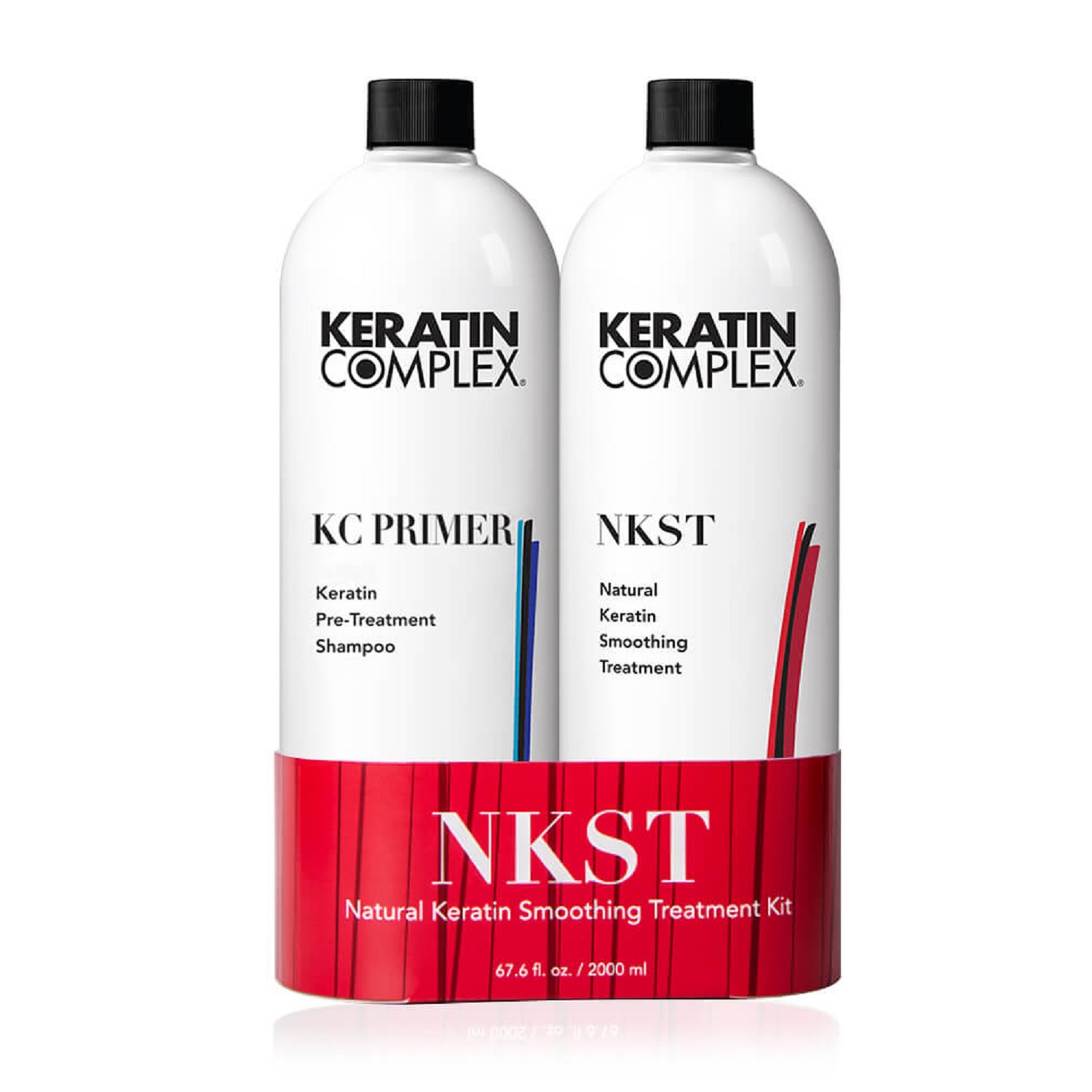 Keratin Complex NKST Natural Keratin Smoothing Treatment Kit KC Primer Keratin Pre-Treatment Shampoo 67.6 Ounce 2000 Milliliters | SellerSpree