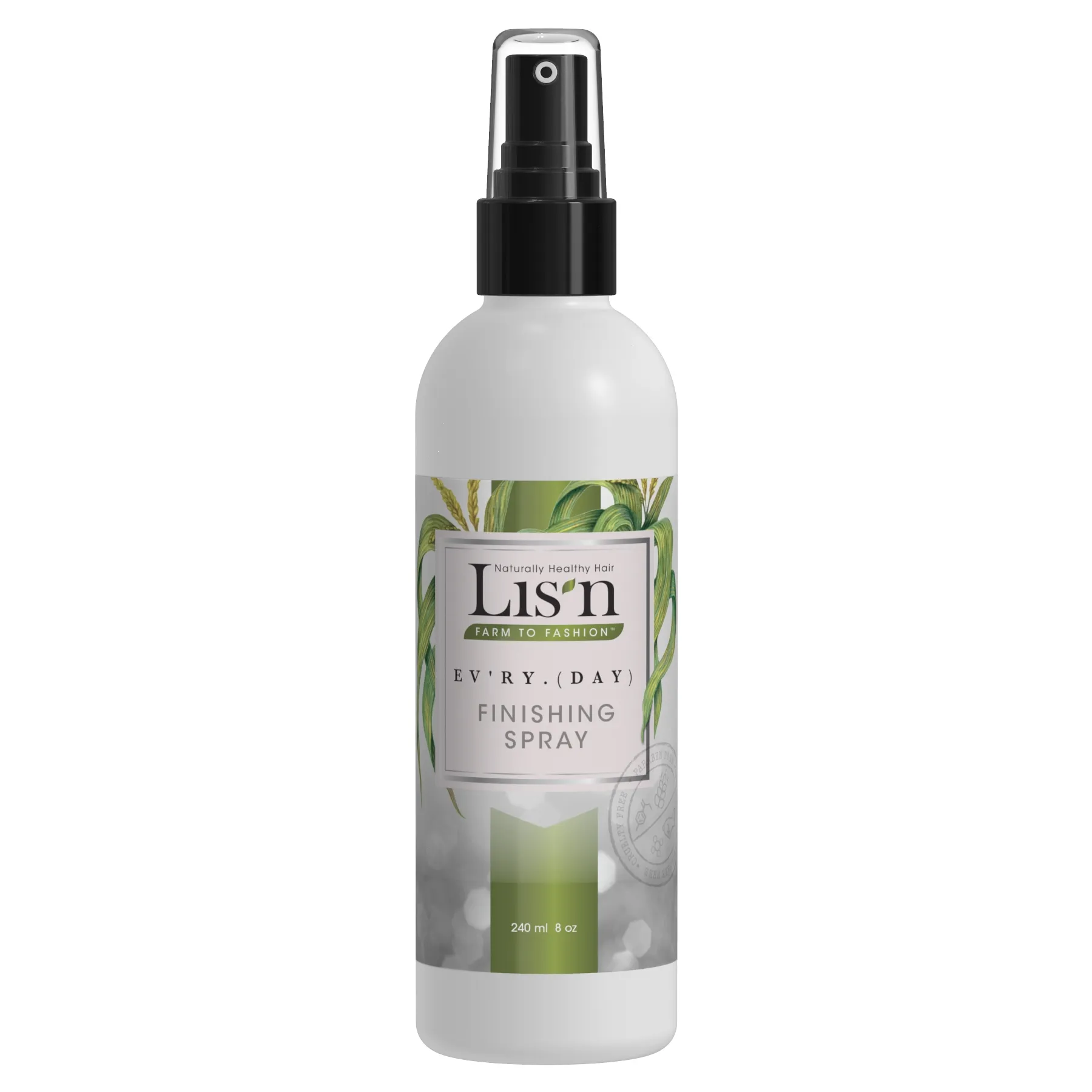 Lis'n Farm To Fashion Ev'Ry.(Day) Finishing Spray Gluten Free 8 Ounce 240 Milliliters | SellerSpree