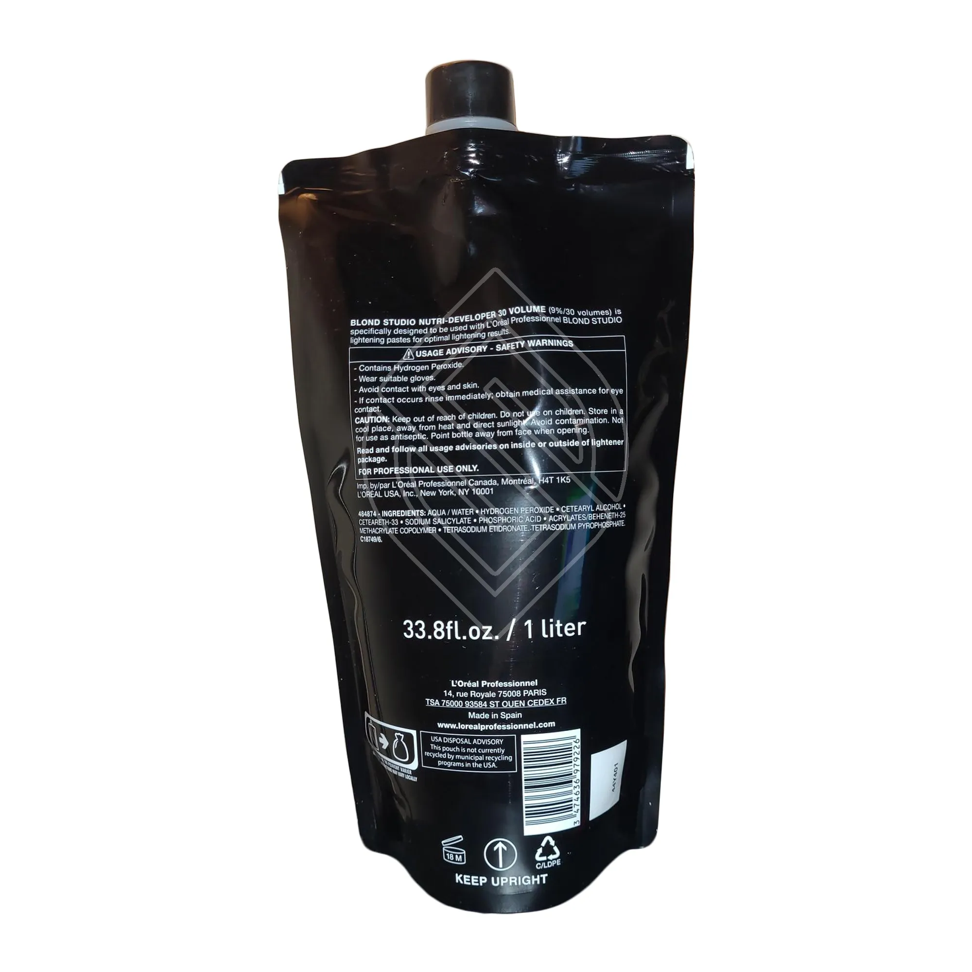 Loreal Professionnel Paris Blond Studio Nutri-Developer 30 Vol 9% Oxidant Creme Texture 33.8 Ounce 1000 Milliliters | SellerSpree