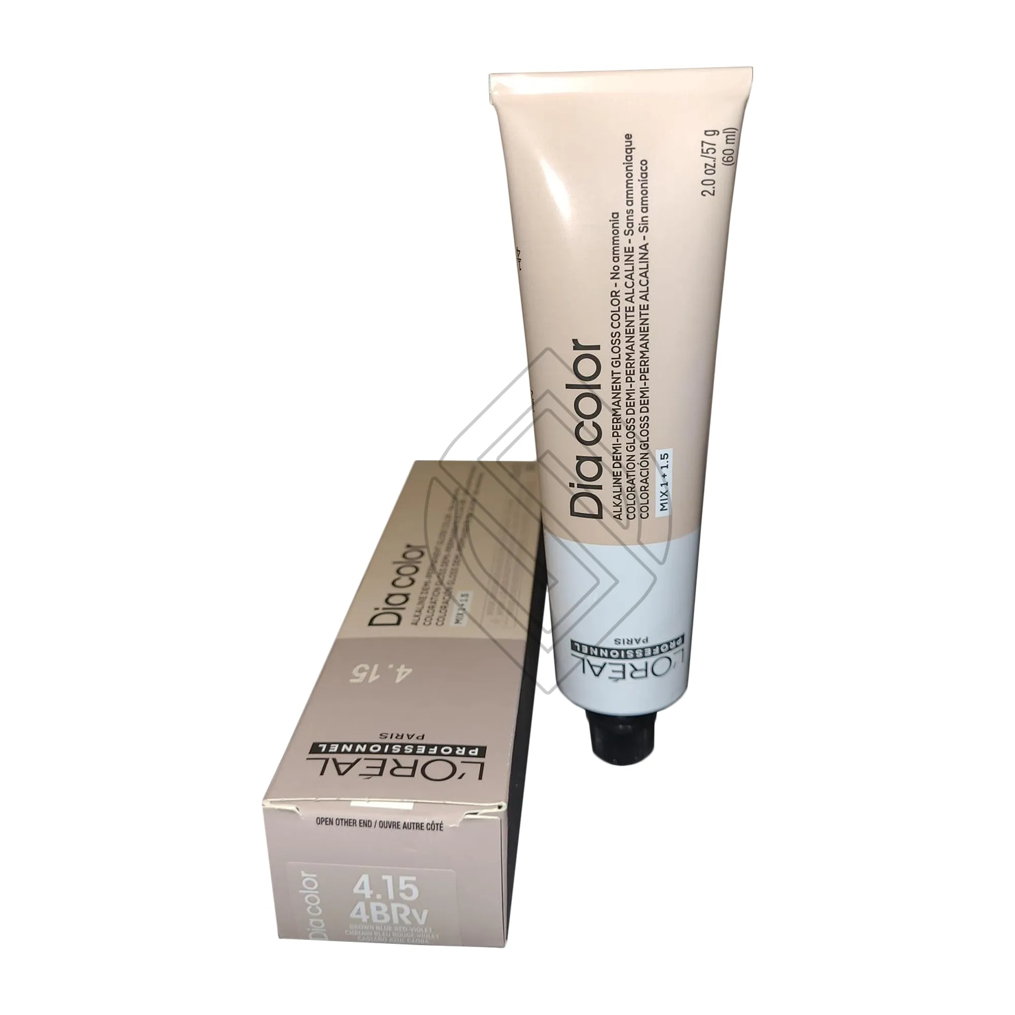 Loreal Professionnel Paris Dia Color 4.15/4BRv Brown Blue Red Violet Alkaline Demi-Permanent Gloss Hair Color No Ammonia 2 Ounce 57 Gram | SellerSpree
