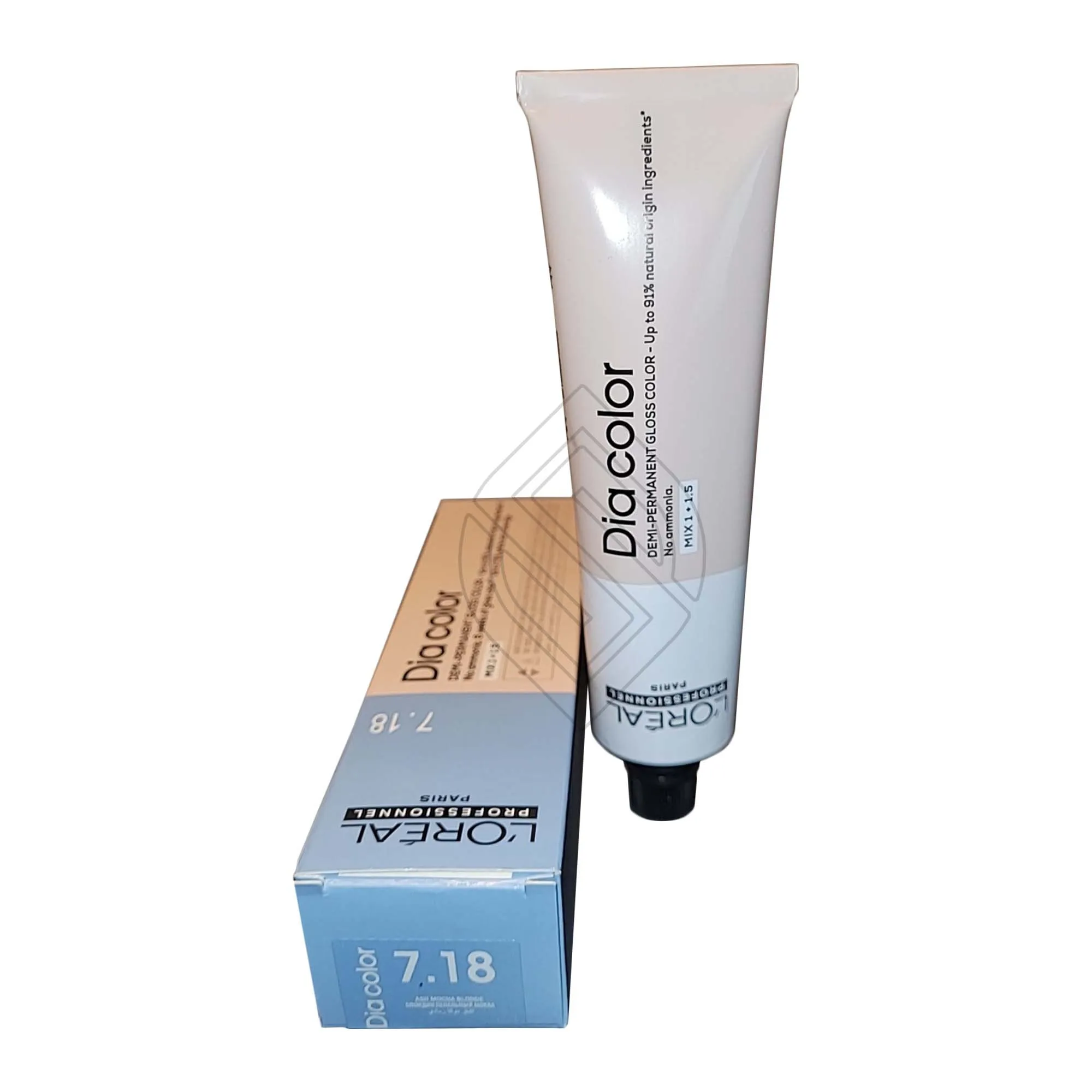 Loreal Professionnel Paris Dia Color #7.18 Ash Mocha Blonde Demi-Permanent Gloss Hair Color Euro=7.18/7BM 2 Ounce 60 Milliliters | SellerSpree