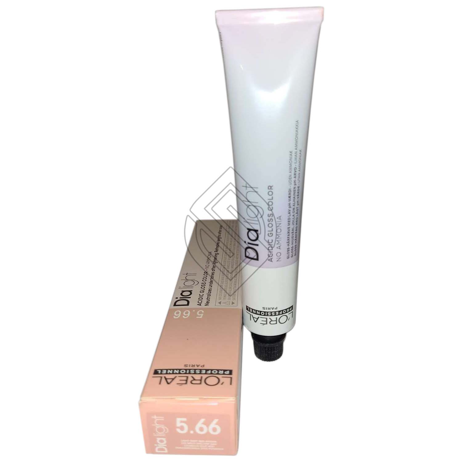 Loreal Professionnel Paris Dia Light #5.66 Ruby Demi-Permanent Acidic Gel-Creme Hair Color No Ammonia Original-5.66/5RR 1.7 Ounce 50 Milliliters | SellerSpree