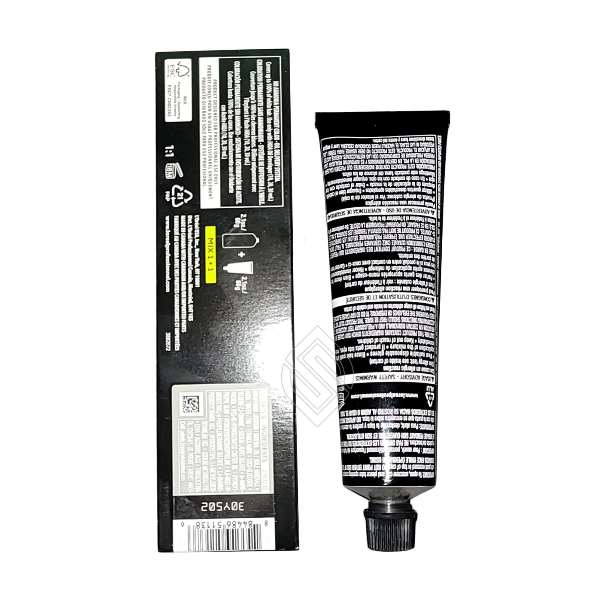 Loreal Professionnel Paris Inoa 1/1N Black No Ammonia Permanent Hair Color 2.1 Ounce 60 Gram | SellerSpree