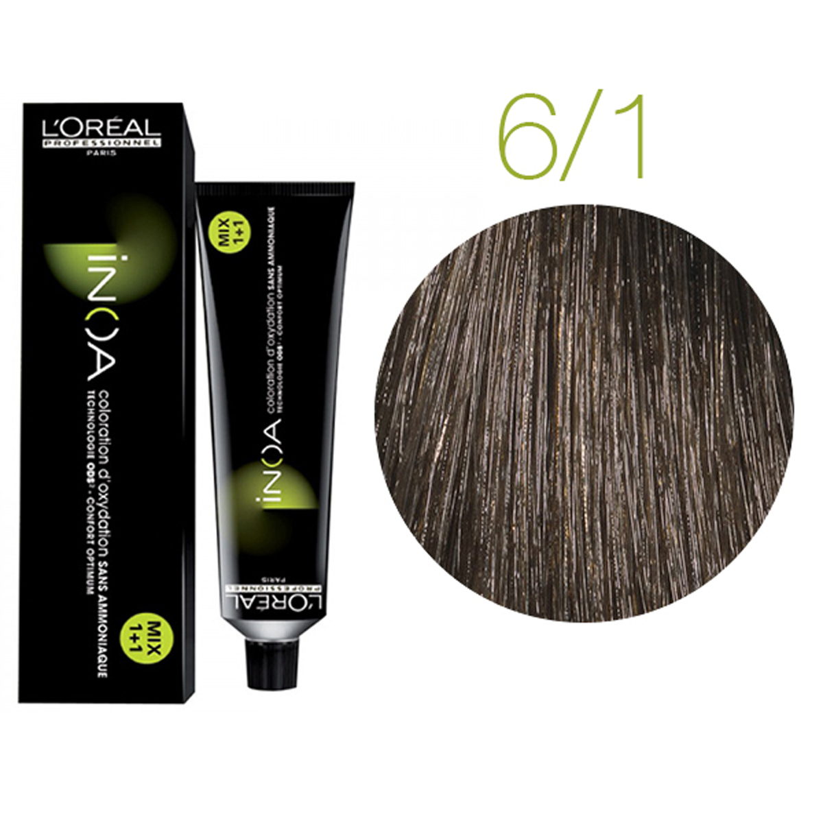 Loreal Professionnel Paris Inoa #6.1 Dark Ash Blonde No Ammonia Permanent Hair Color Original-6.1/6b 2oz 60g | SellerSpree