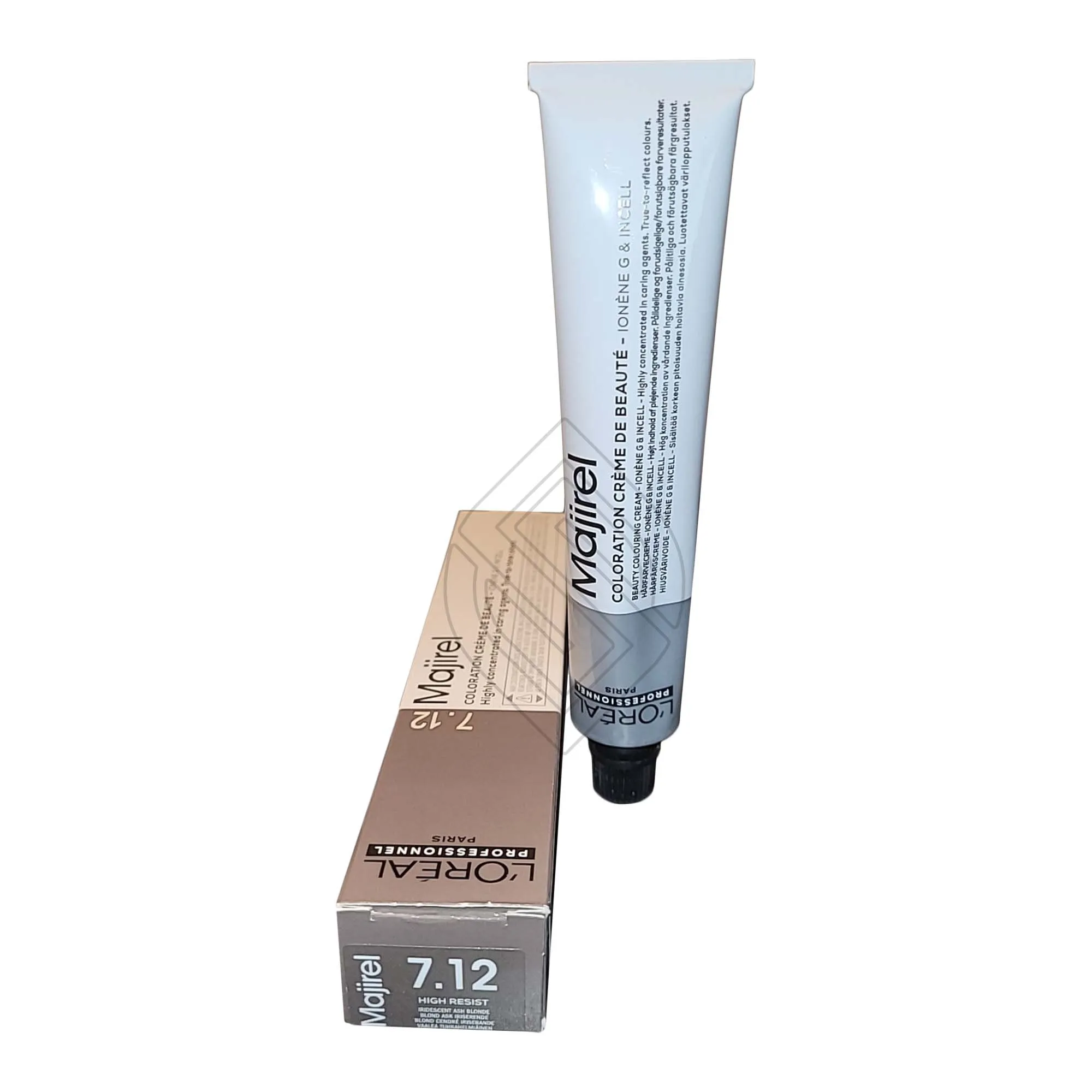 Loreal Professionnel Paris Majirel #7.12 Iridescent Ash Blonde Ionene G Incell Permanent Hair Color Euro=7.12/7BV 1.7 Ounce 50 Milliliters | SellerSpree